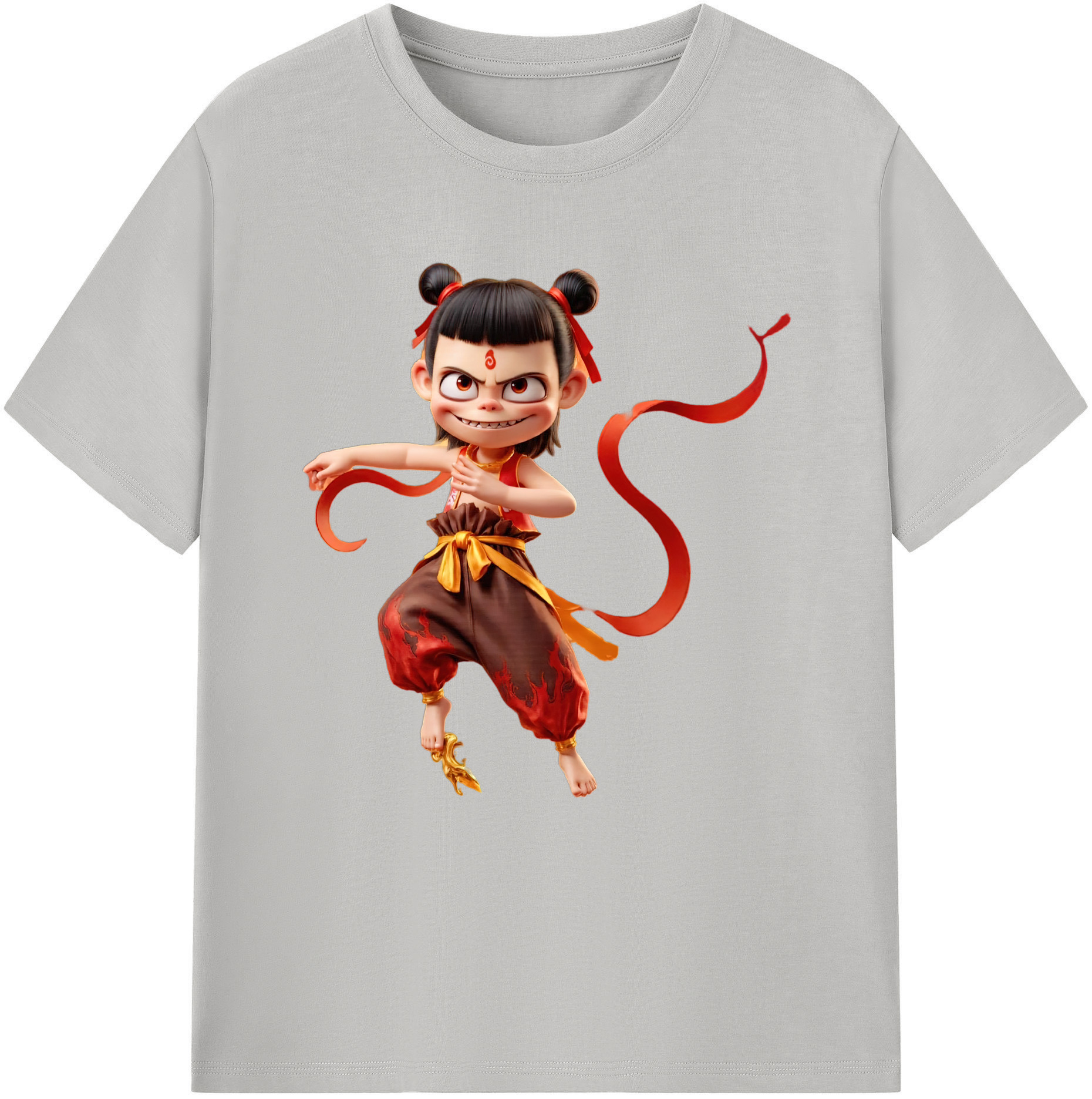 （画像用） Ne Zha 2 ナタ 魔童の大暴れ レディースカジュアルプリントTシャツ（綿100％）