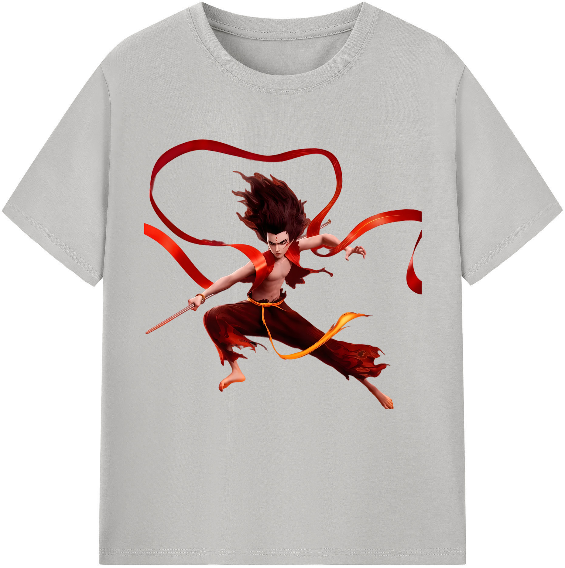 （画像用） Ne Zha 2 ナタ 魔童の大暴れ レディースカジュアルプリントTシャツ（綿100％）