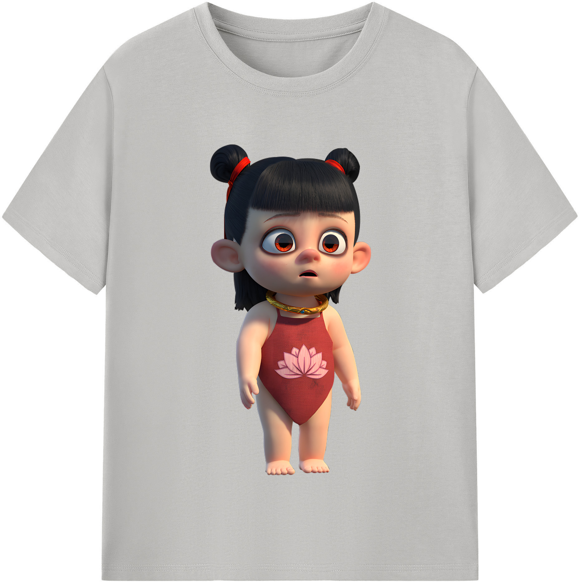 （画像用） Ne Zha 2 ナタ 魔童の大暴れ レディースカジュアルプリントTシャツ（綿100％）