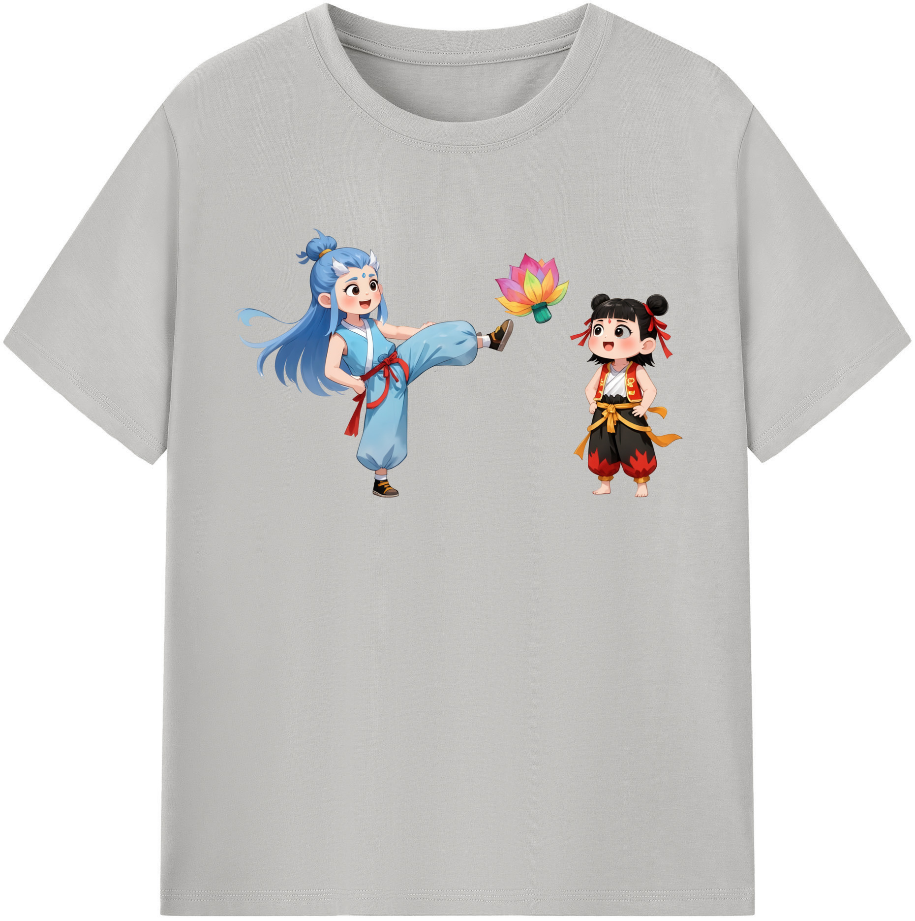 （画像用） Ne Zha 2 ナタ 魔童の大暴れ レディースカジュアルプリントTシャツ（綿100％）
