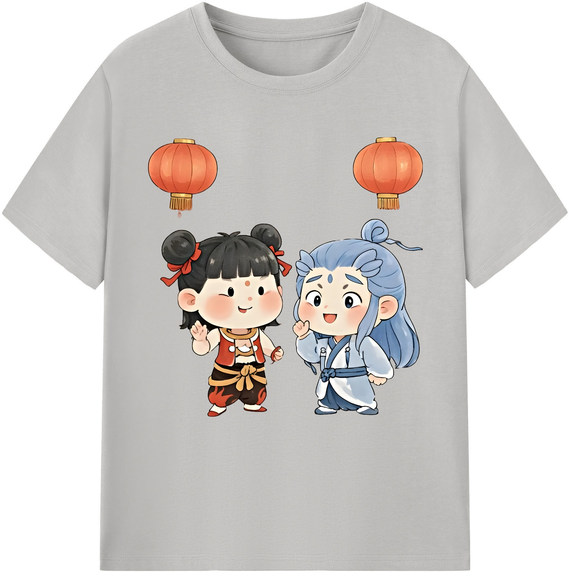 （画像用） Ne Zha 2 ナタ 魔童の大暴れ レディースカジュアルプリントTシャツ（綿100％）