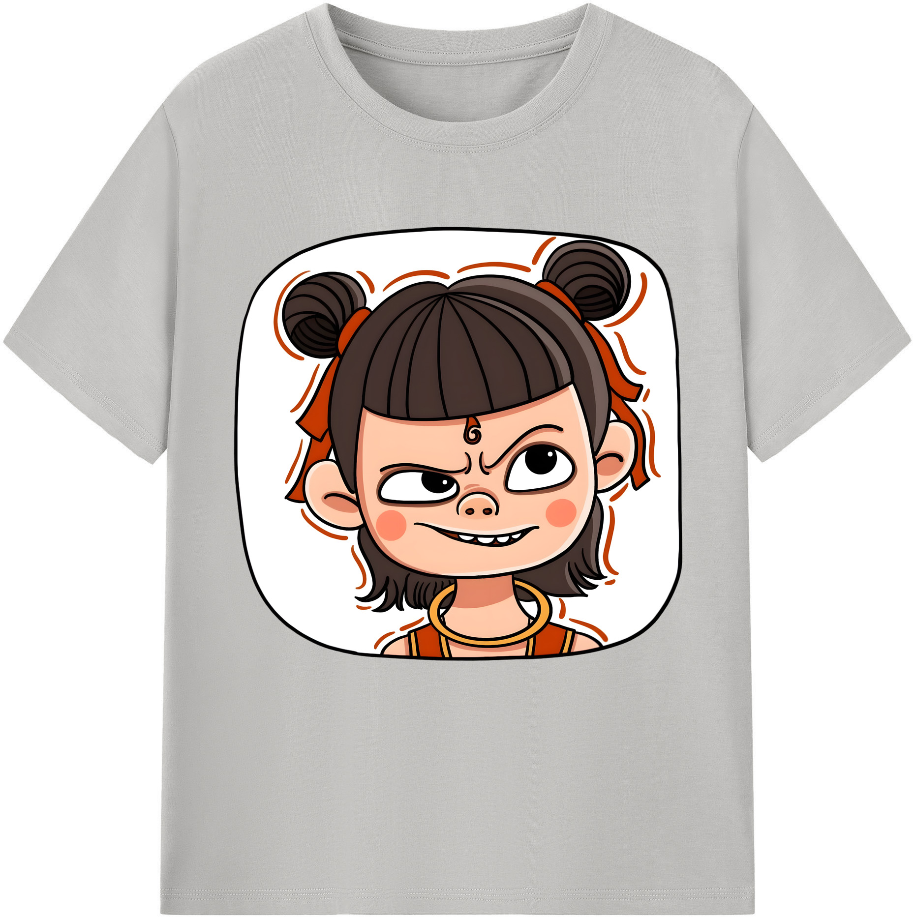 （画像用） Ne Zha 2 ナタ 魔童の大暴れ レディースカジュアルプリントTシャツ（綿100％）