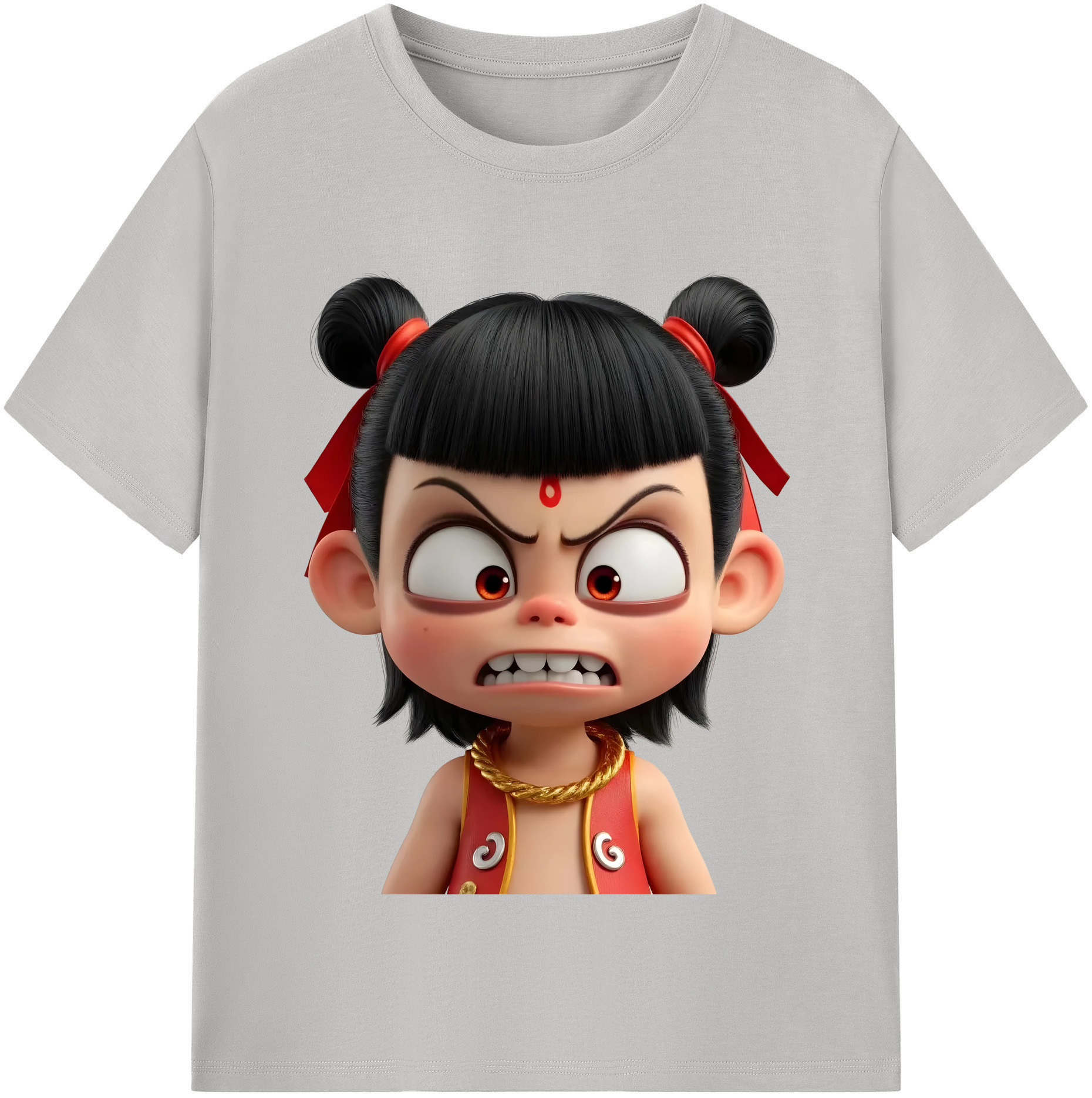 （画像用） Ne Zha 2 ナタ 魔童の大暴れ レディースカジュアルプリントTシャツ（綿100％）
