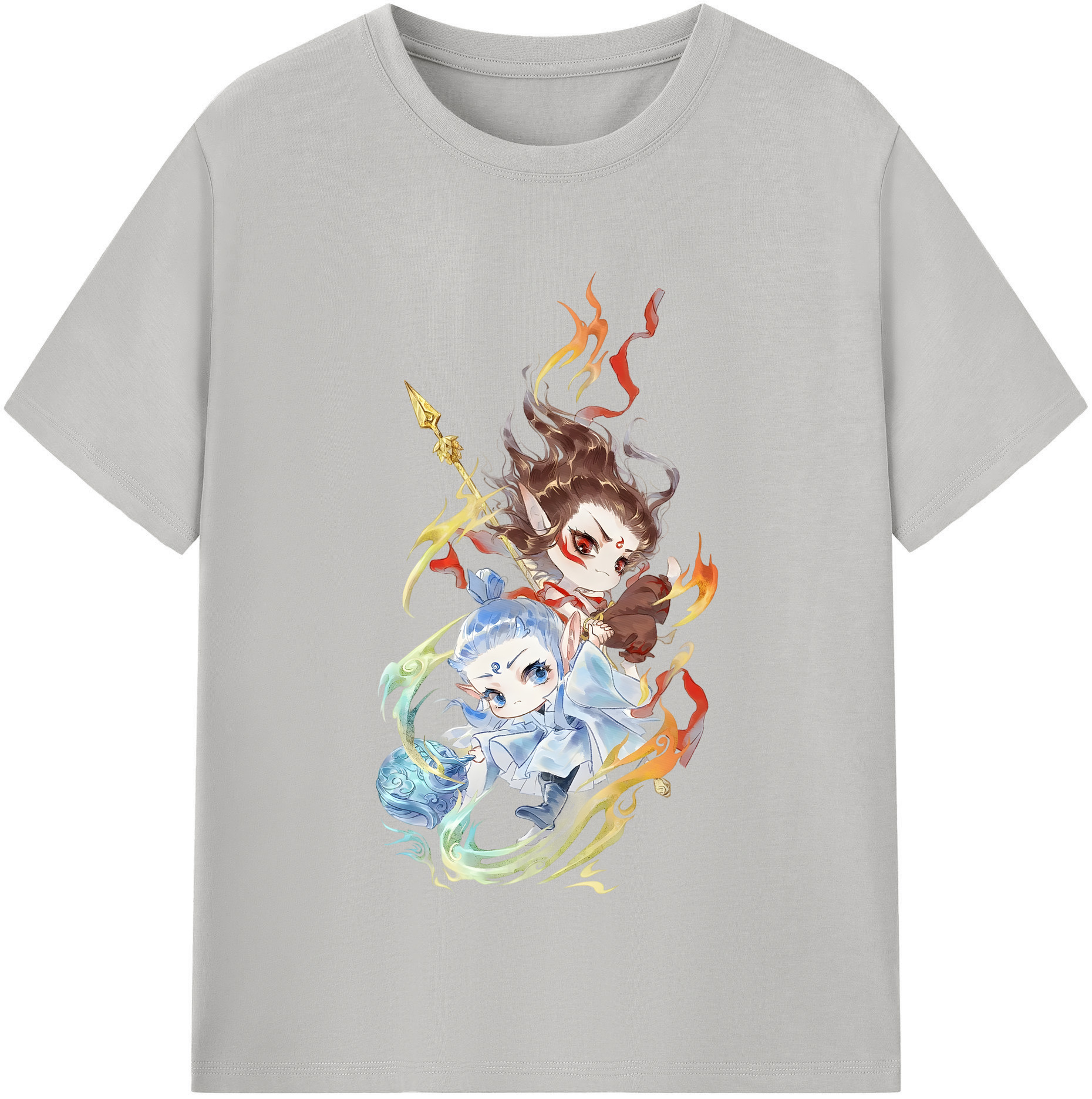 （画像用） Ne Zha 2 ナタ 魔童の大暴れ レディースカジュアルプリントTシャツ（綿100％）