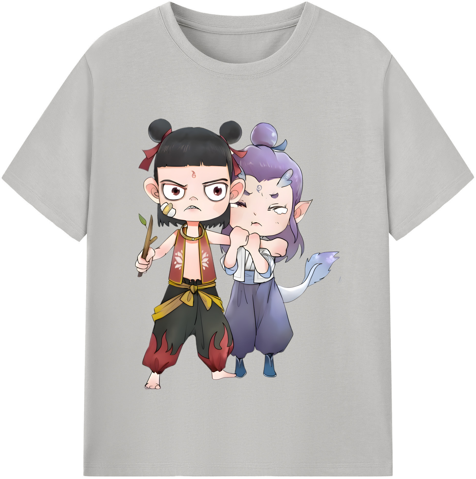 （画像用） Ne Zha 2 ナタ 魔童の大暴れ レディースカジュアルプリントTシャツ（綿100％）