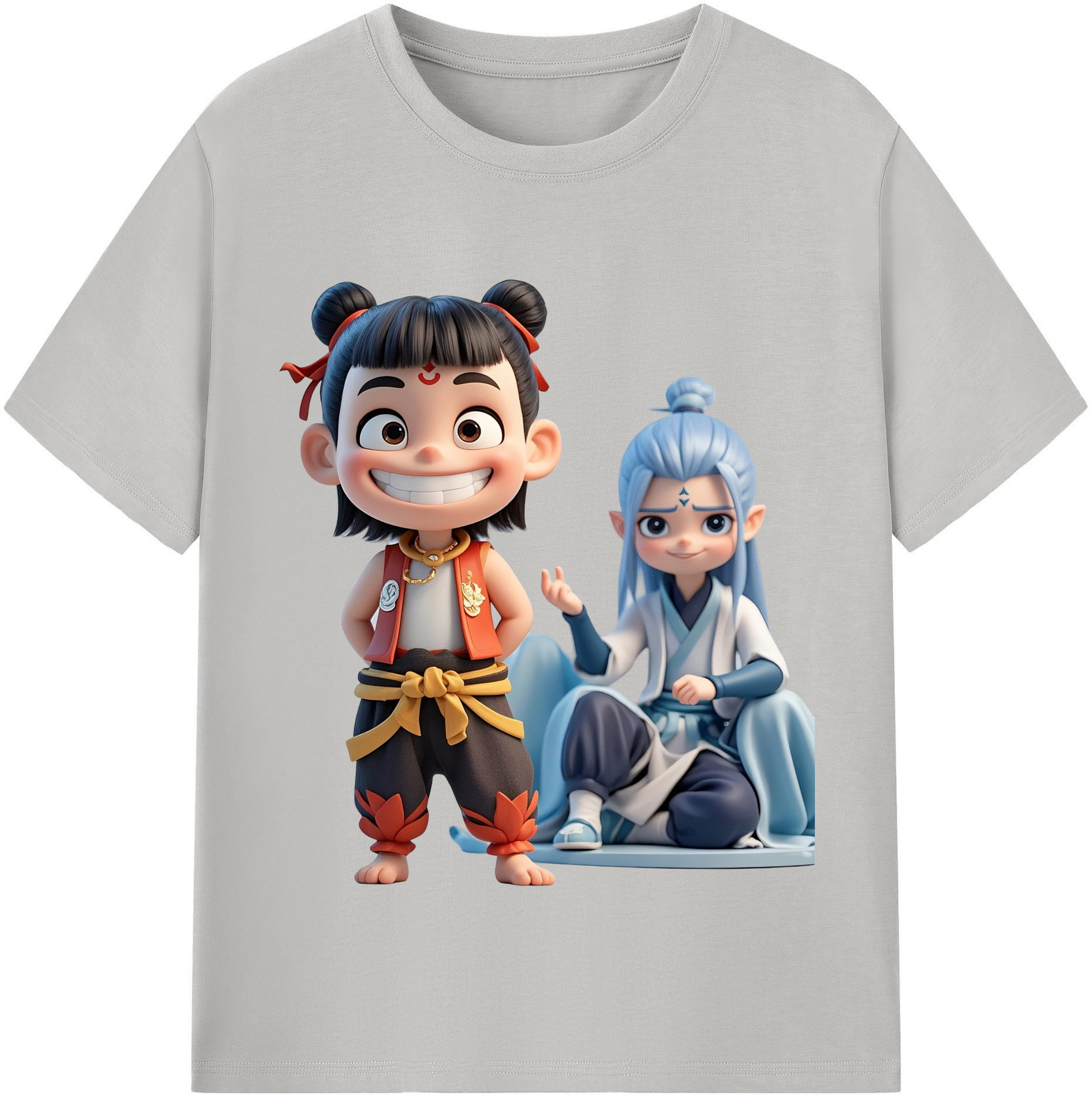 （画像用） Ne Zha 2 ナタ 魔童の大暴れ レディースカジュアルプリントTシャツ（綿100％）