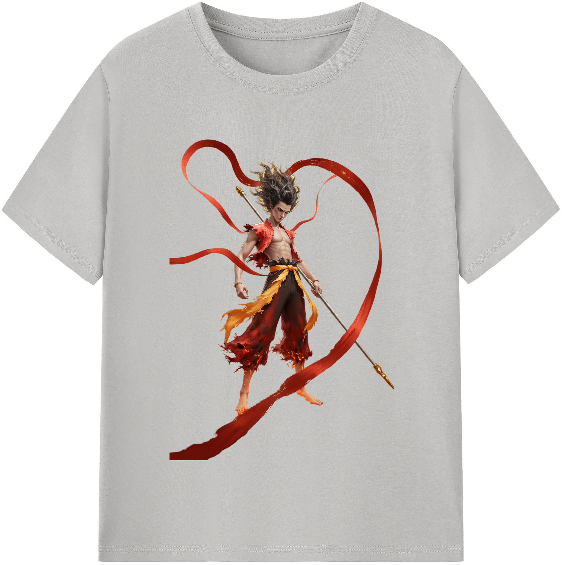 （画像用） Ne Zha 2 ナタ 魔童の大暴れ レディースカジュアルプリントTシャツ（綿100％）