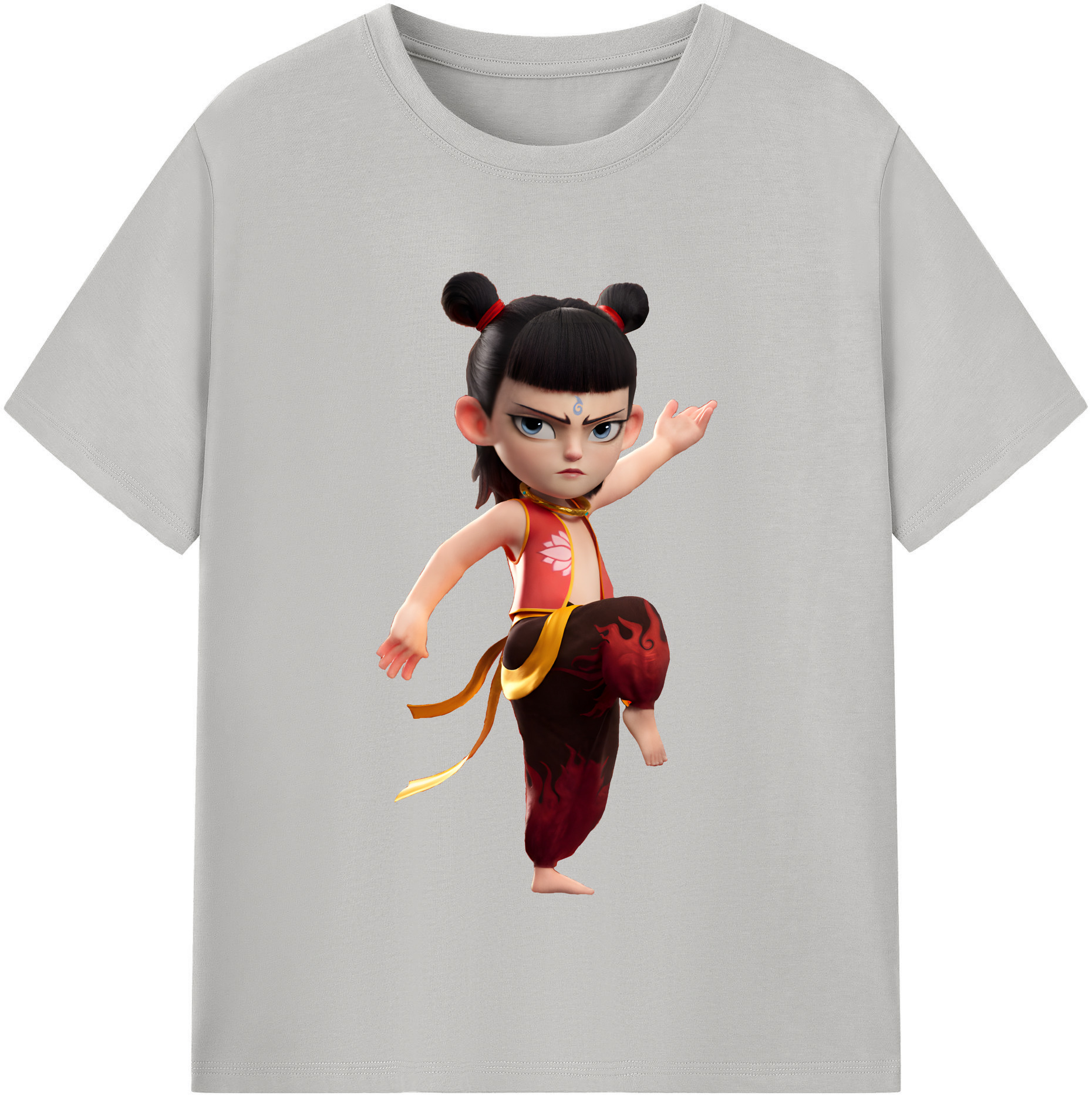 （画像用） Ne Zha 2 ナタ 魔童の大暴れ レディースカジュアルプリントTシャツ（綿100％）