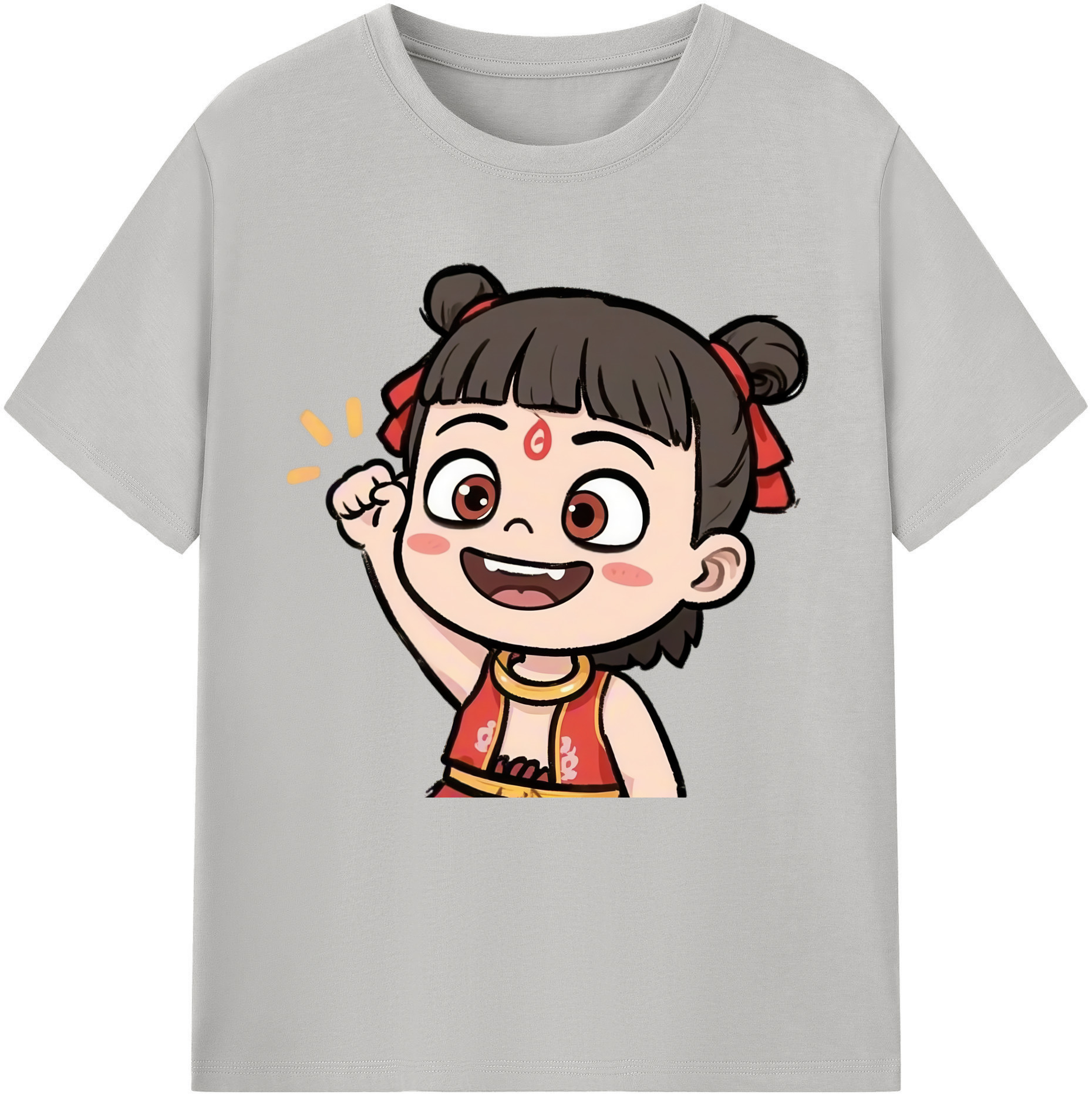 （画像用） Ne Zha 2 ナタ 魔童の大暴れ レディースカジュアルプリントTシャツ（綿100％）