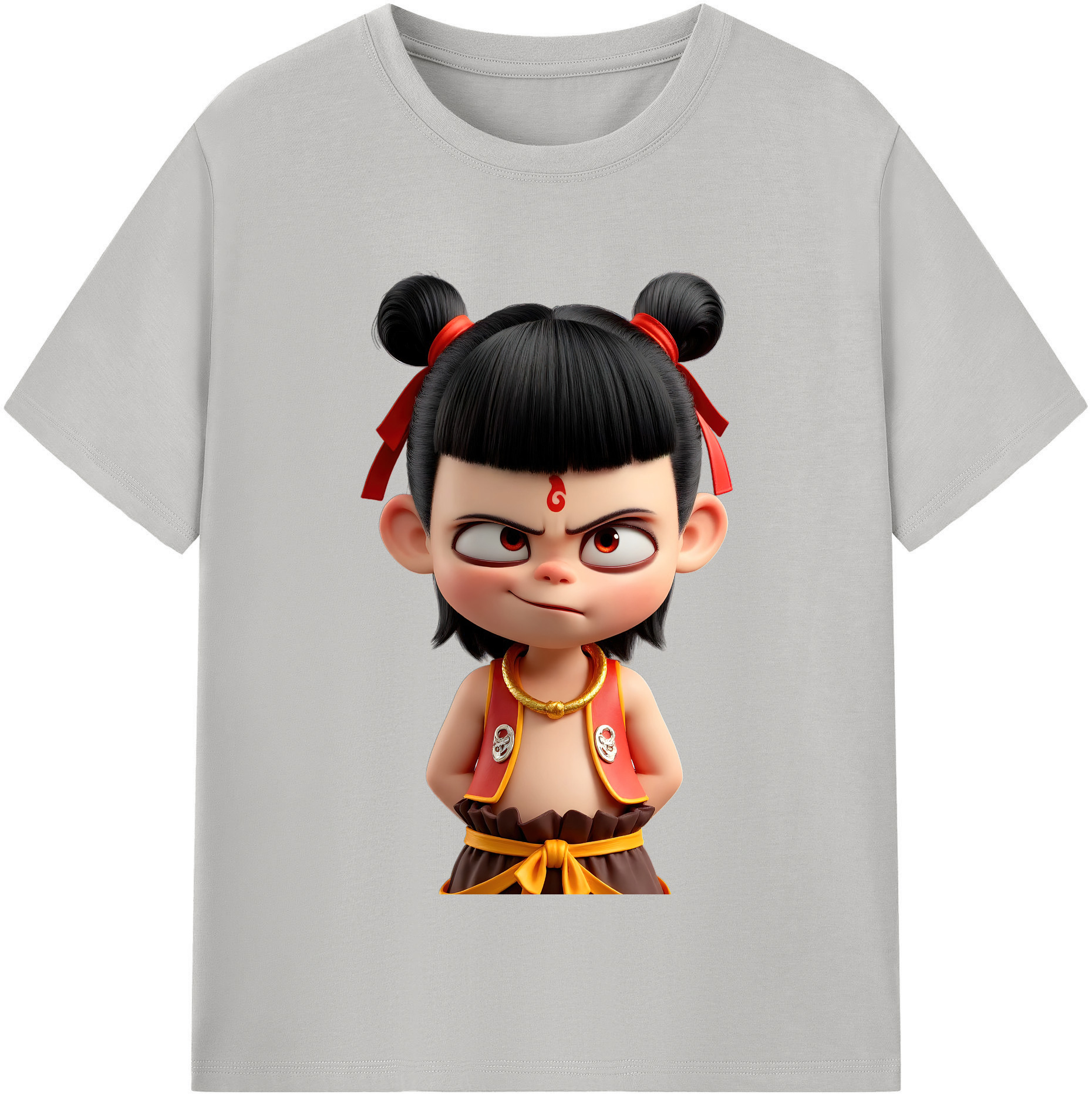 （画像用） Ne Zha 2 ナタ 魔童の大暴れ レディースカジュアルプリントTシャツ（綿100％）