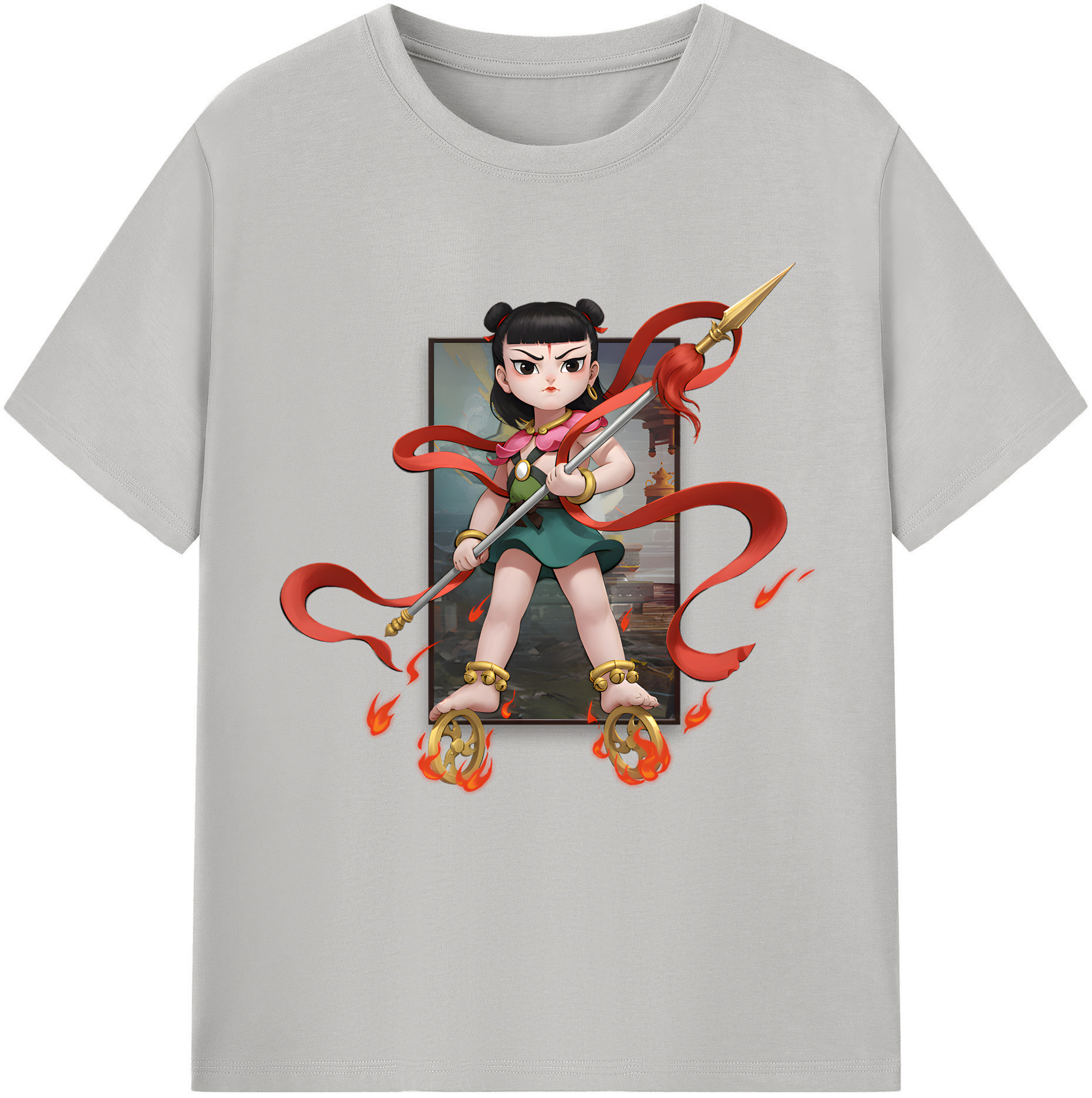 （画像用） Ne Zha 2 ナタ 魔童の大暴れ レディースカジュアルプリントTシャツ（綿100％）
