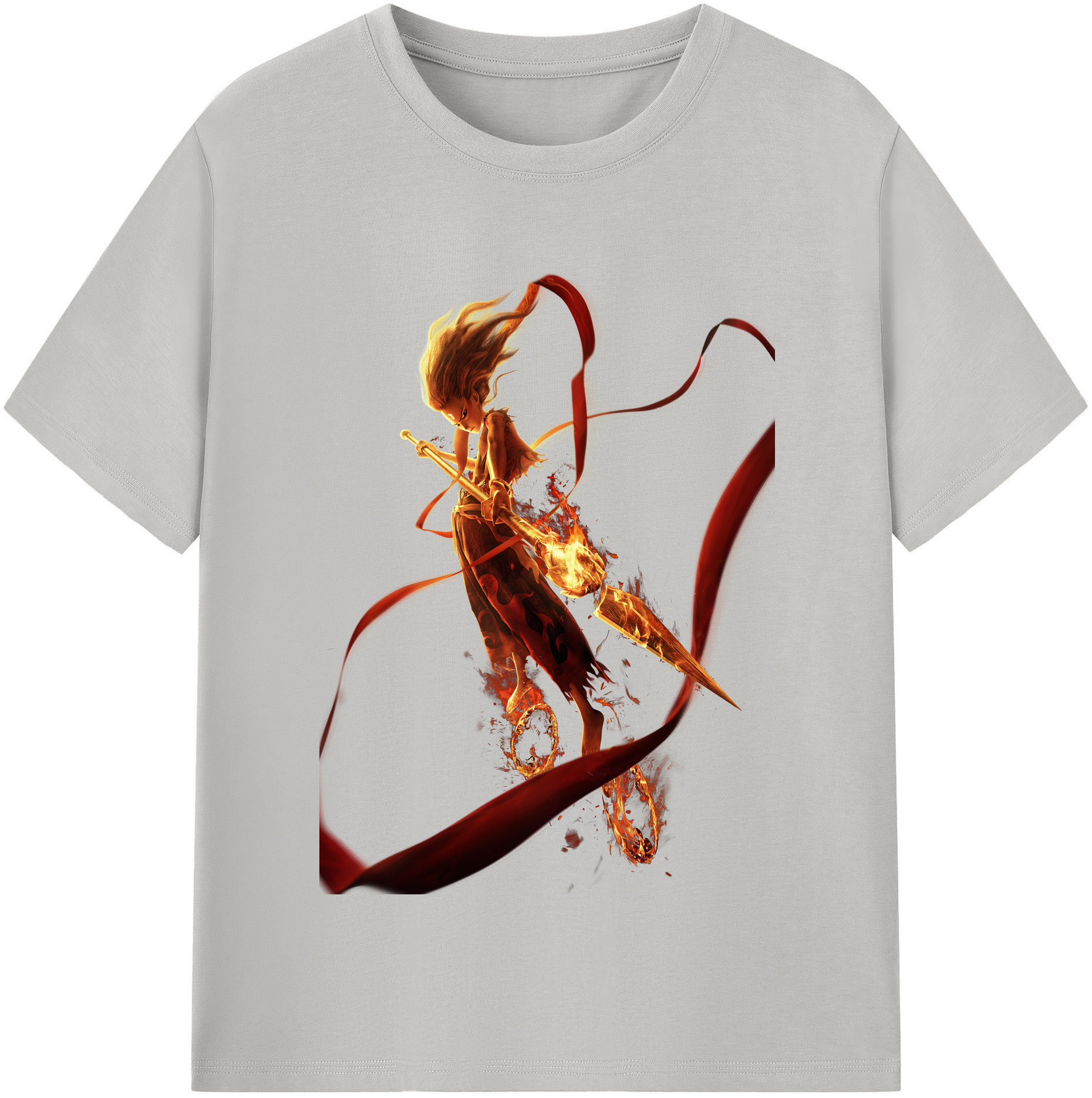 （画像用） Ne Zha 2 ナタ 魔童の大暴れ レディースカジュアルプリントTシャツ（綿100％）