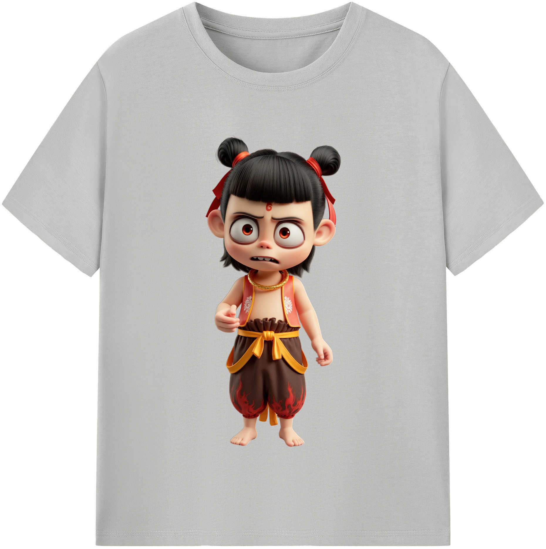 （画像用） Ne Zha 2 ナタ 魔童の大暴れ レディースカジュアルプリントTシャツ（綿100％）