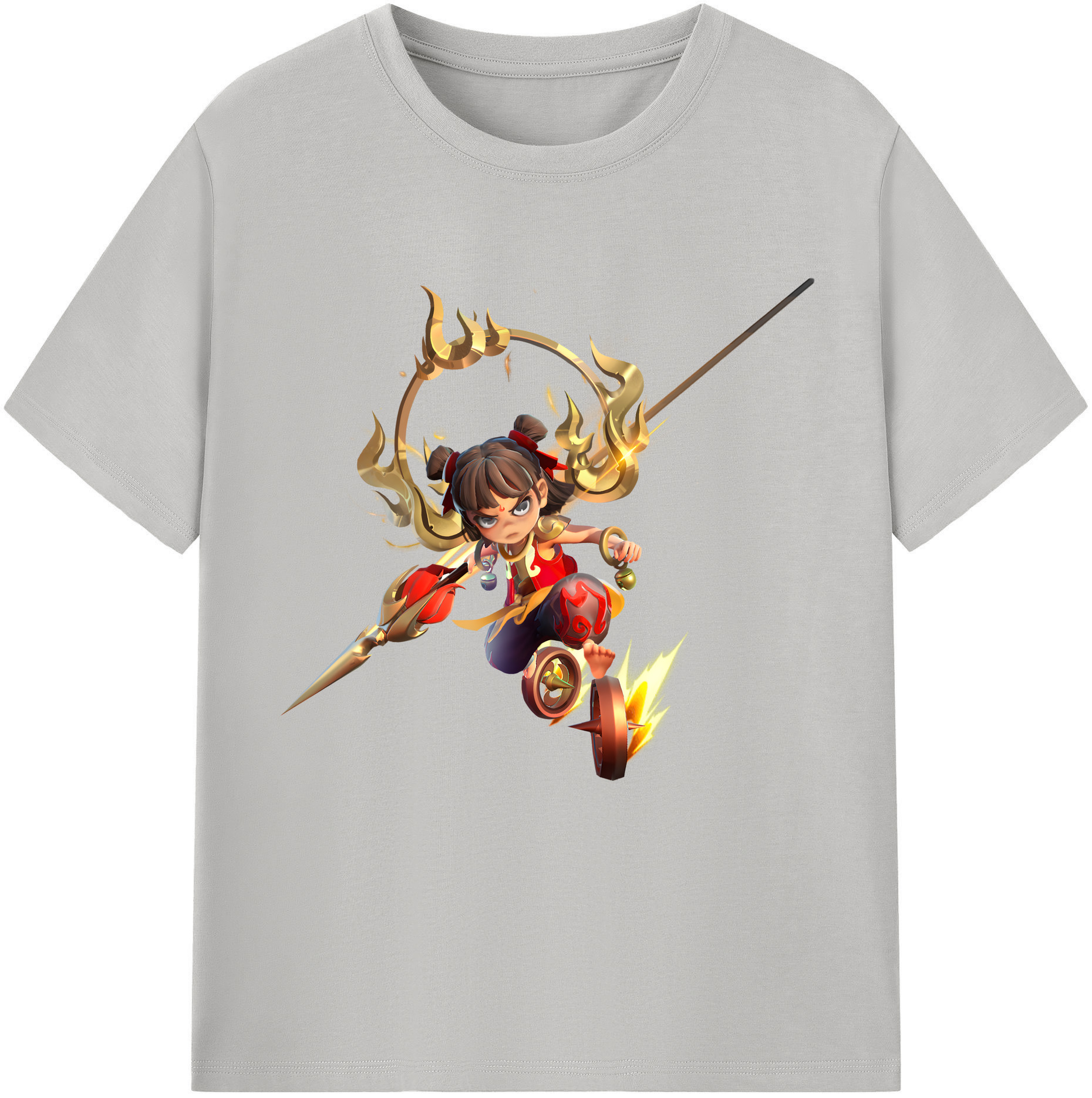 （画像用） Ne Zha 2 ナタ 魔童の大暴れ レディースカジュアルプリントTシャツ（綿100％）