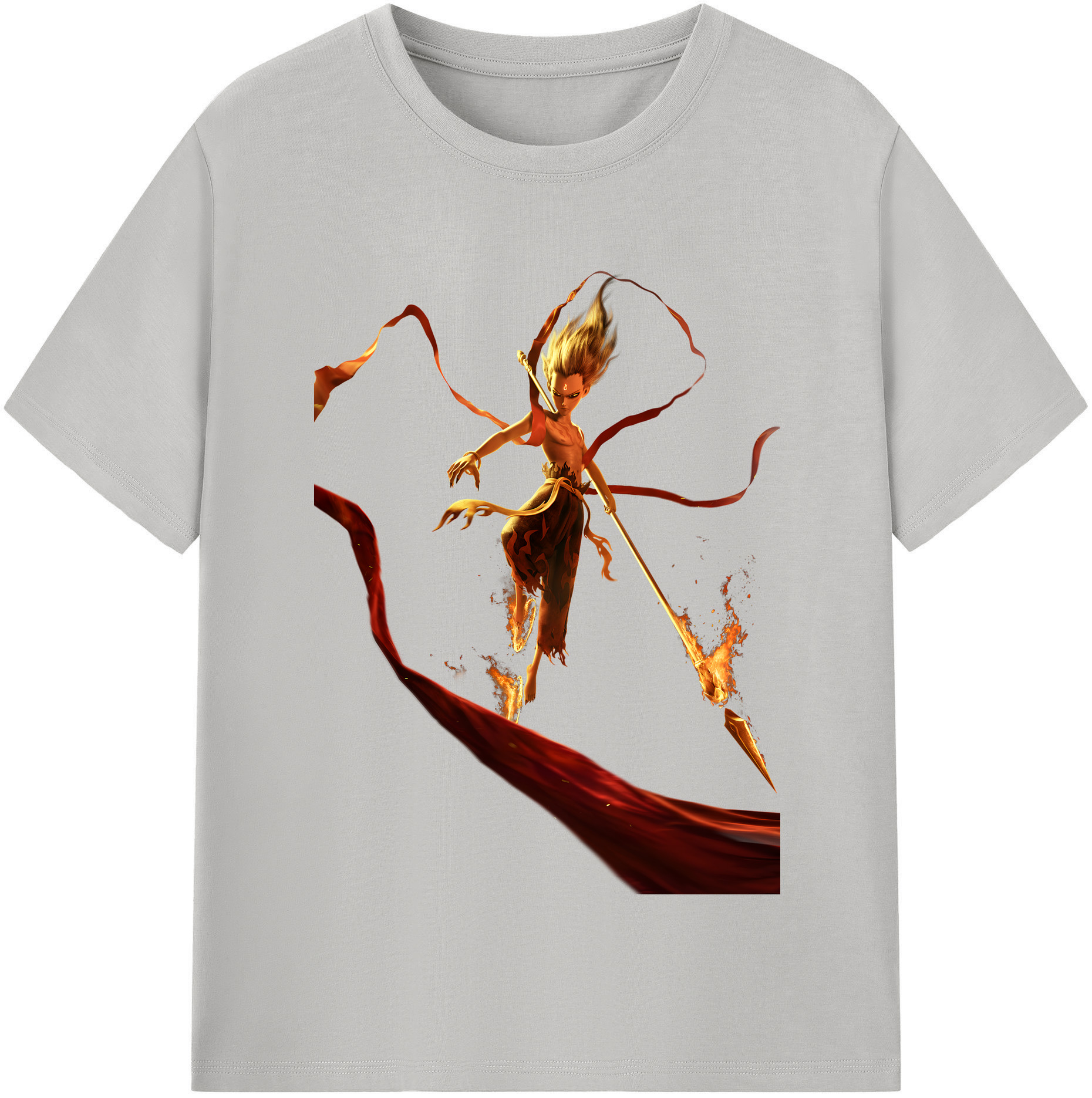 （画像用） Ne Zha 2 ナタ 魔童の大暴れ レディースカジュアルプリントTシャツ（綿100％）