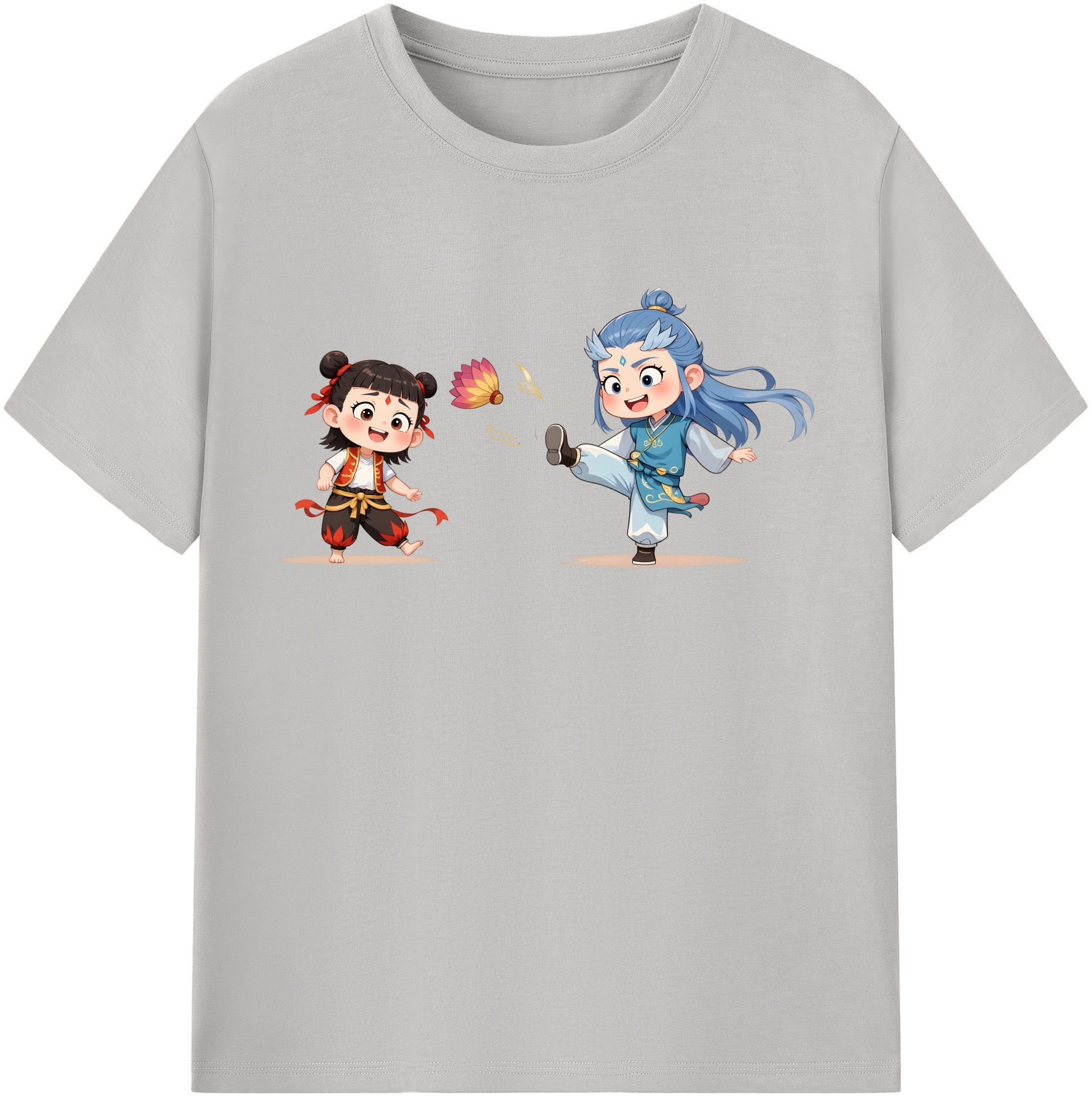 （画像用） Ne Zha 2 ナタ 魔童の大暴れ レディースカジュアルプリントTシャツ（綿100％）
