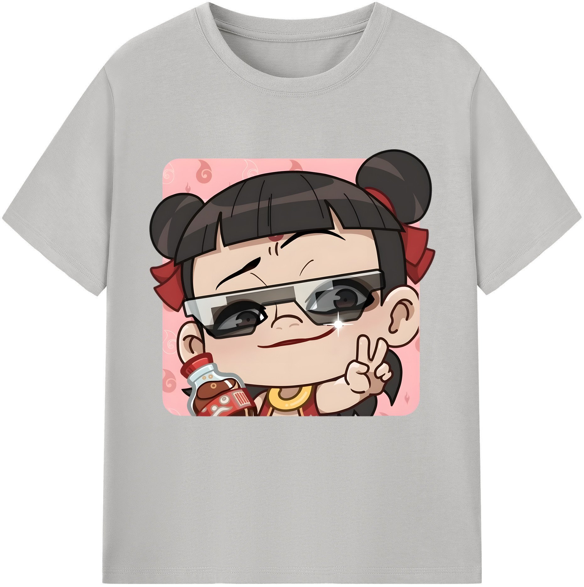 （画像用） Ne Zha 2 ナタ 魔童の大暴れ レディースカジュアルプリントTシャツ（綿100％）