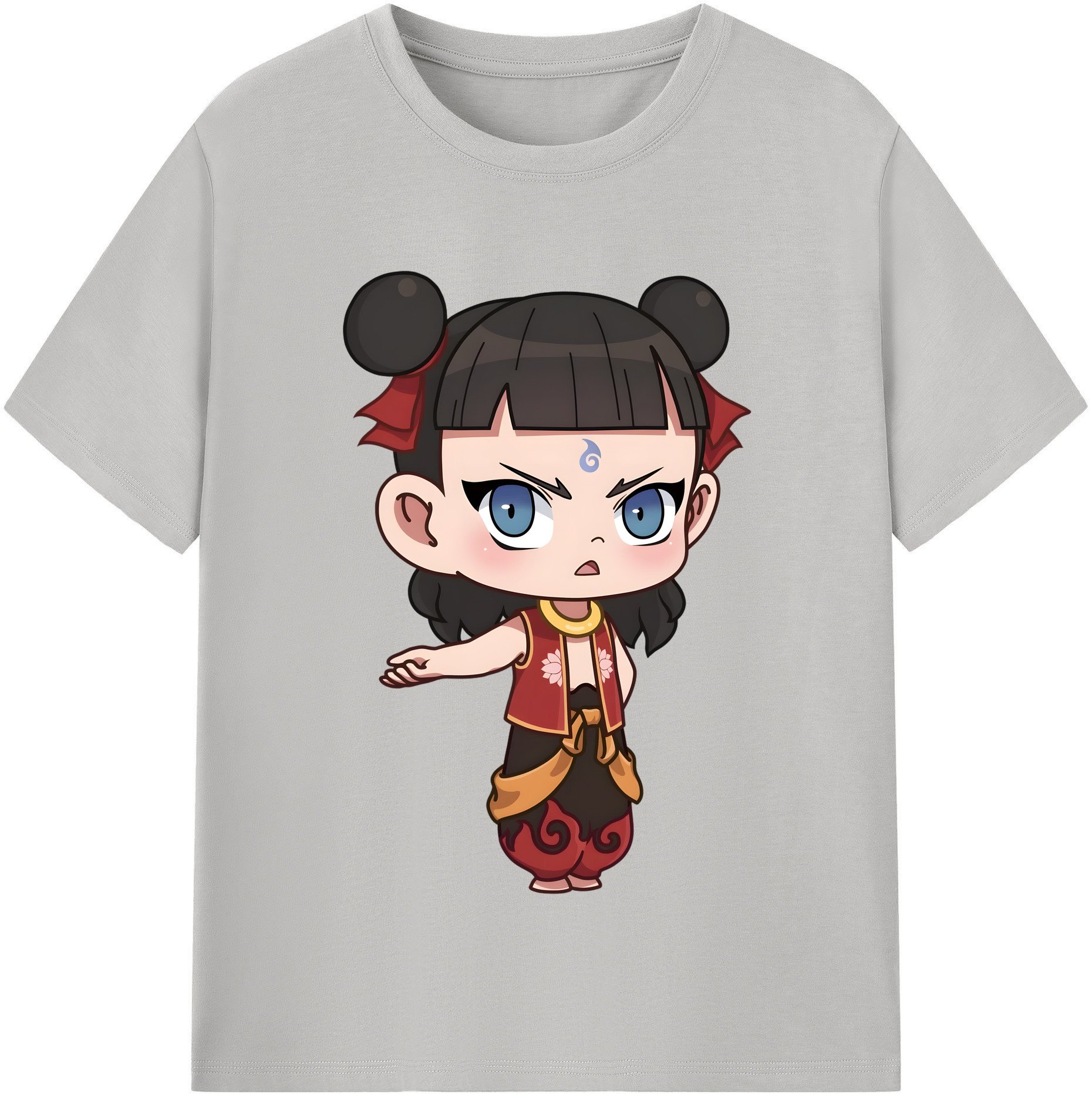 （画像用） Ne Zha 2 ナタ 魔童の大暴れ レディースカジュアルプリントTシャツ（綿100％）