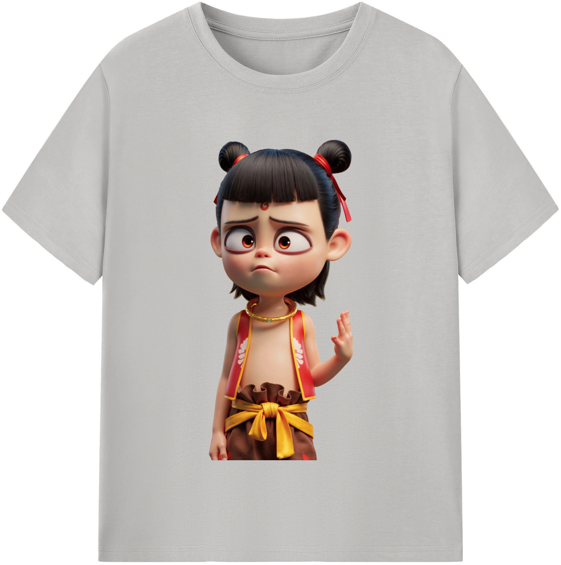 （画像用） Ne Zha 2 ナタ 魔童の大暴れ レディースカジュアルプリントTシャツ（綿100％）