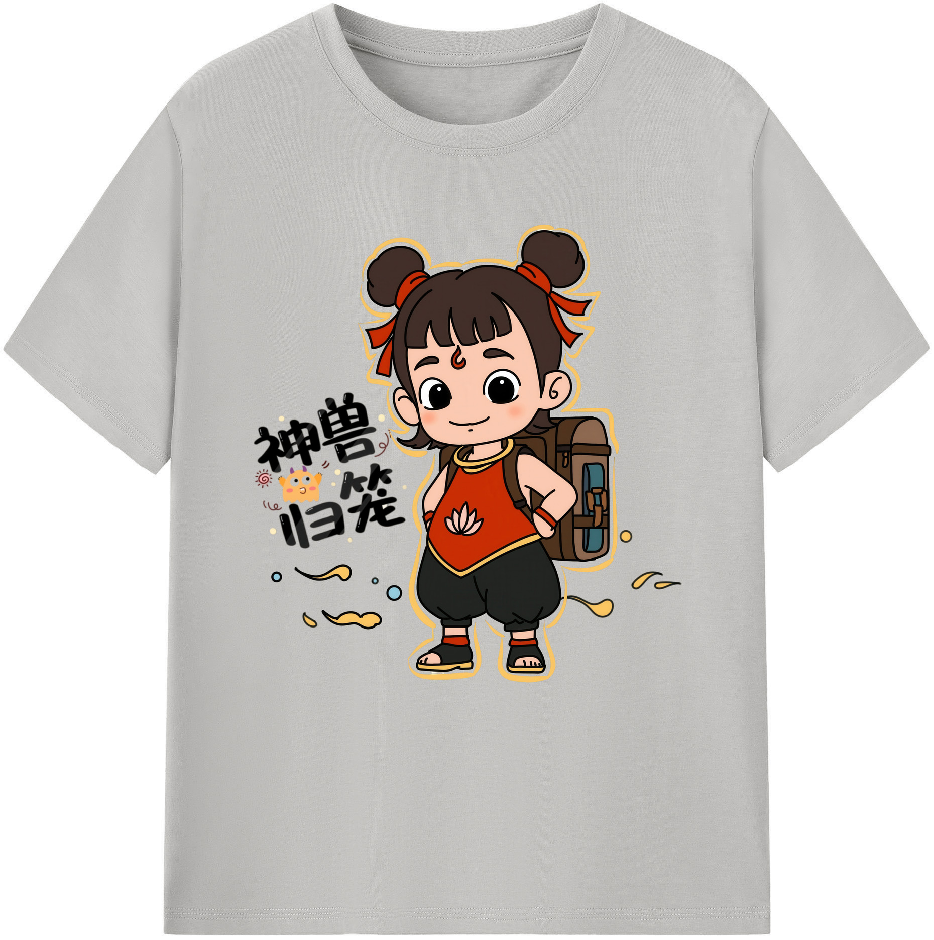（画像用） Ne Zha 2 ナタ 魔童の大暴れ レディースカジュアルプリントTシャツ（綿100％）