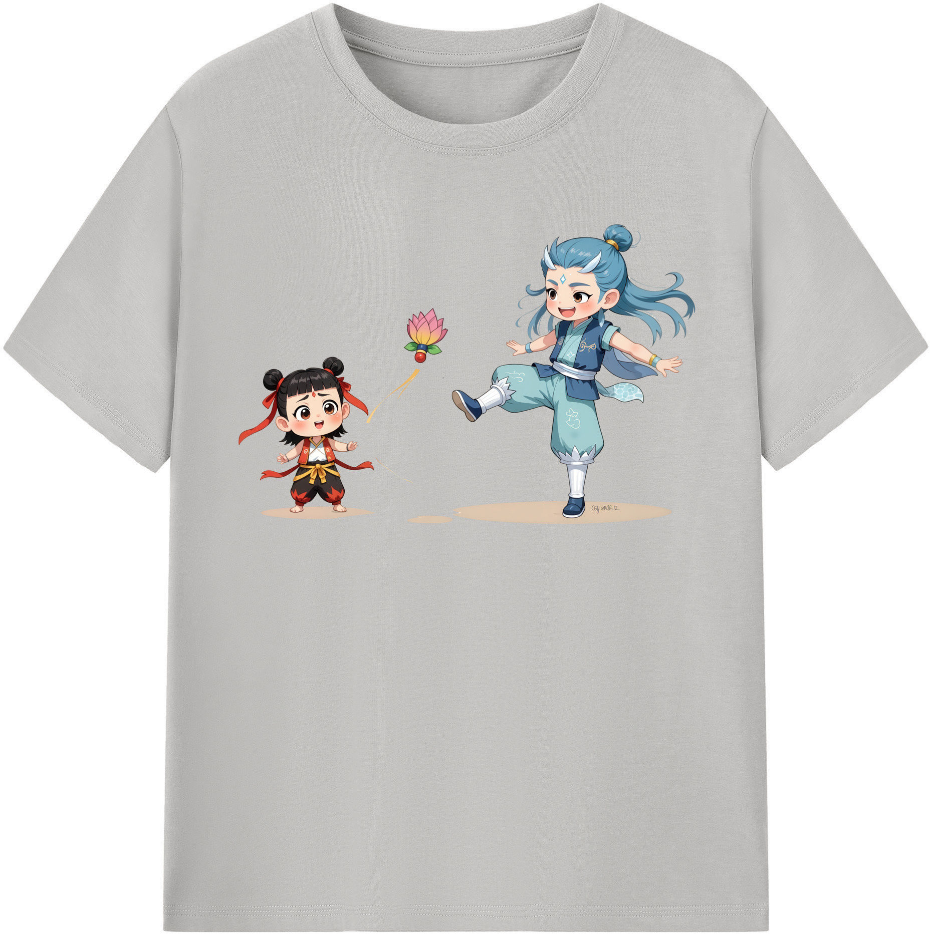（画像用） Ne Zha 2 ナタ 魔童の大暴れ レディースカジュアルプリントTシャツ（綿100％）