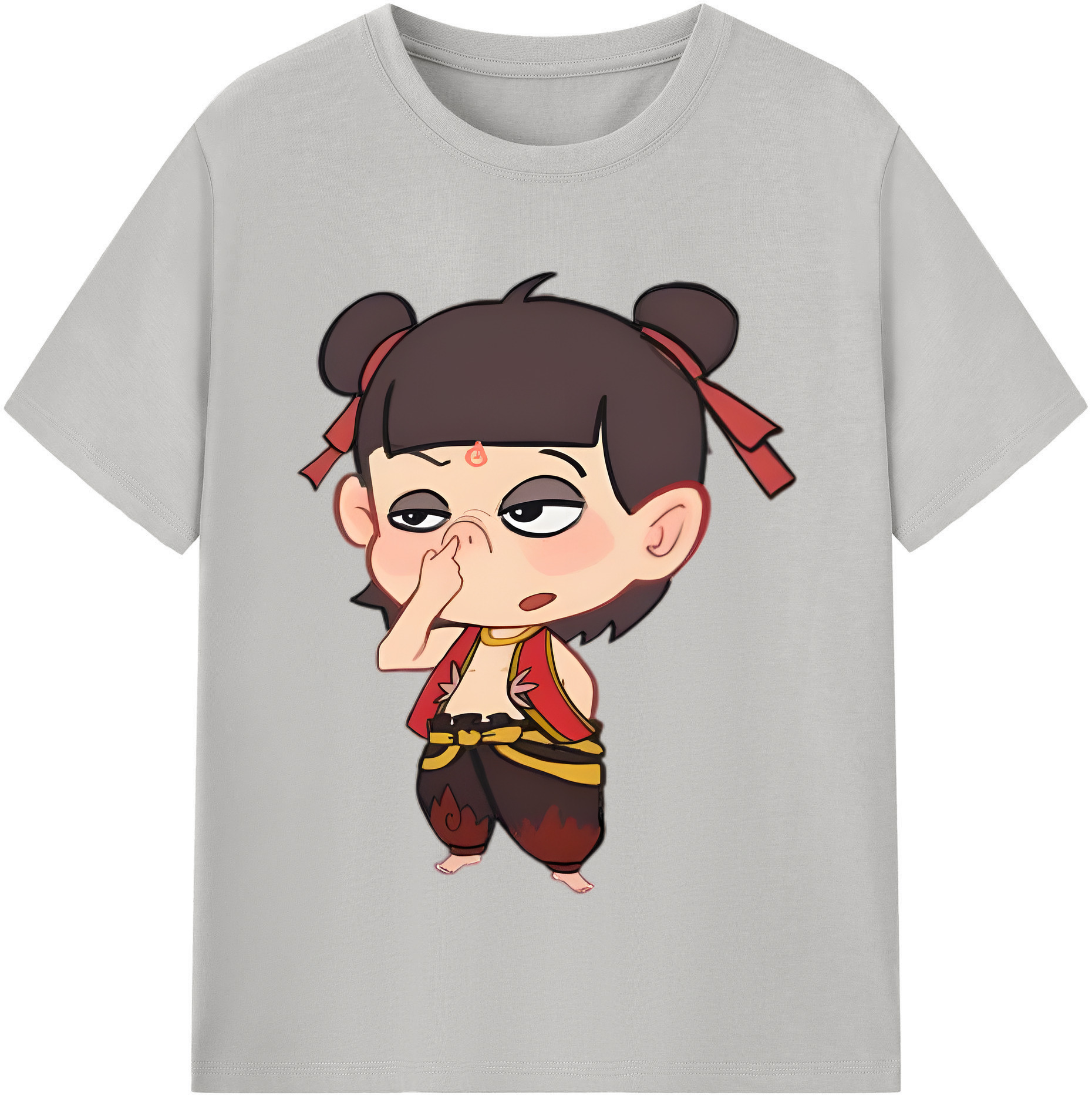 （画像用） Ne Zha 2 ナタ 魔童の大暴れ レディースカジュアルプリントTシャツ（綿100％）