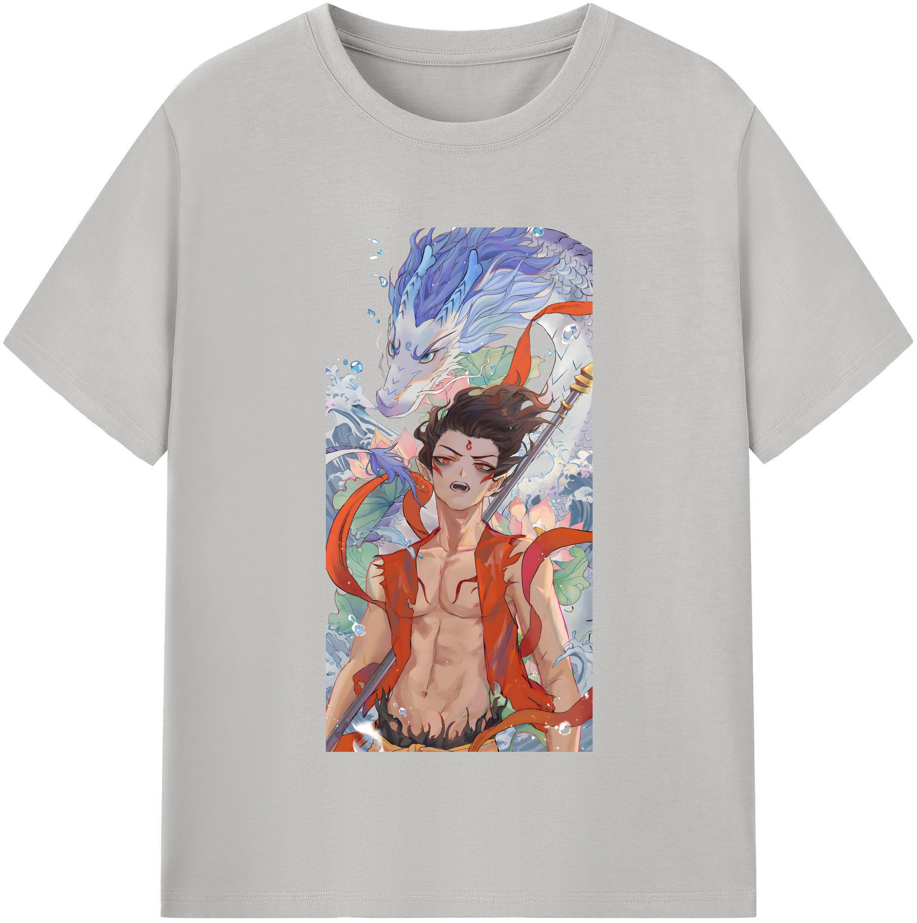 （画像用） Ne Zha 2 ナタ 魔童の大暴れ レディースカジュアルプリントTシャツ（綿100％）
