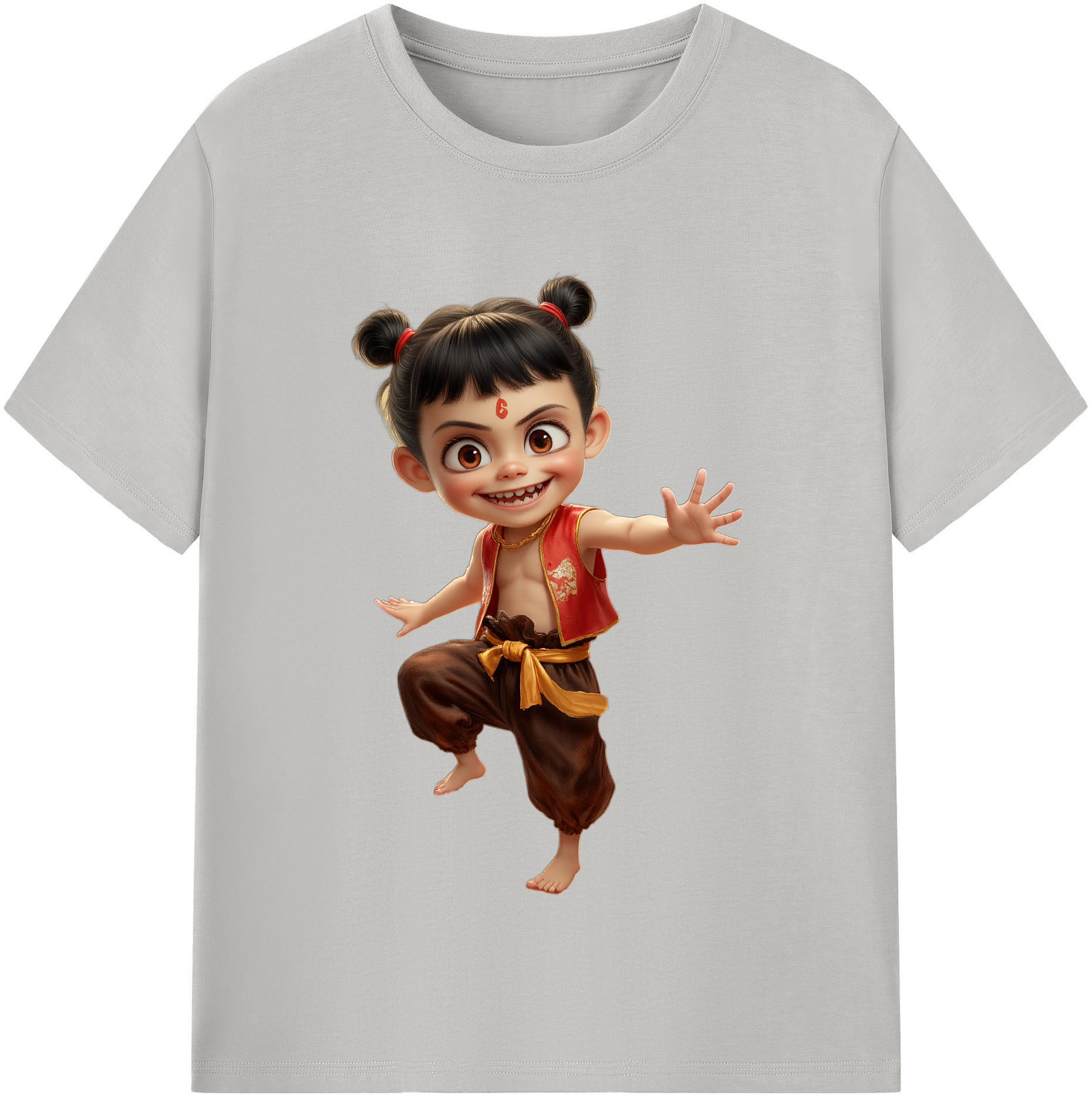 （画像用） Ne Zha 2 ナタ 魔童の大暴れ レディースカジュアルプリントTシャツ（綿100％）