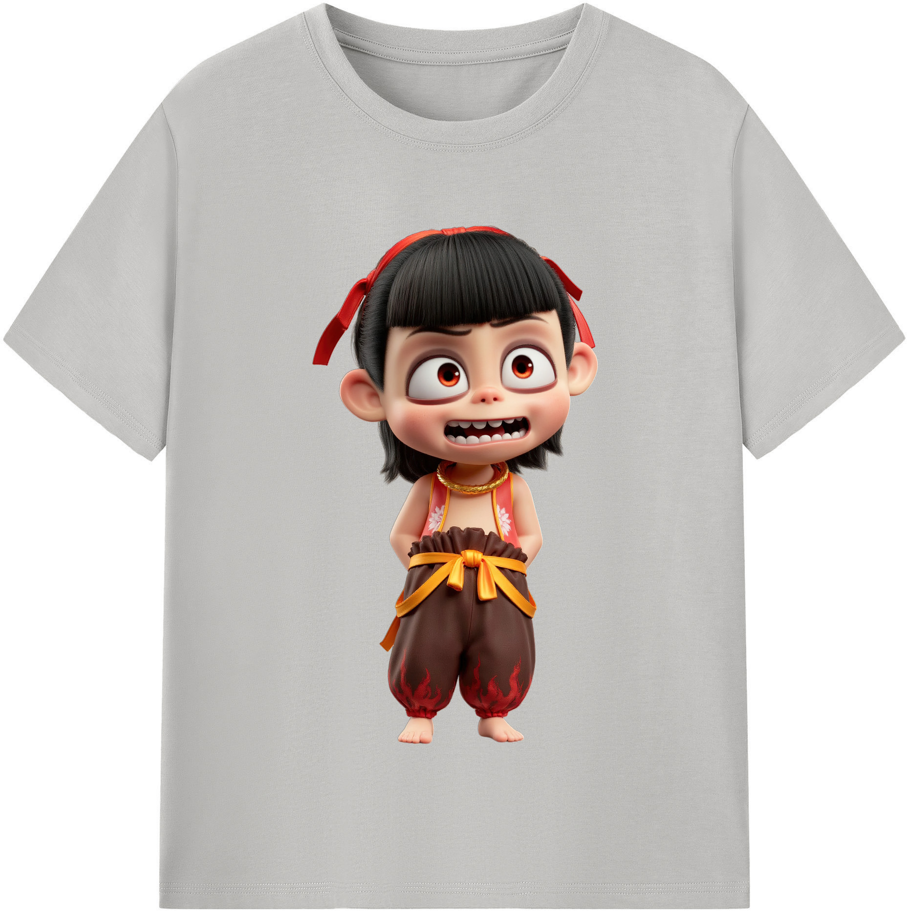 （画像用） Ne Zha 2 ナタ 魔童の大暴れ レディースカジュアルプリントTシャツ（綿100％）