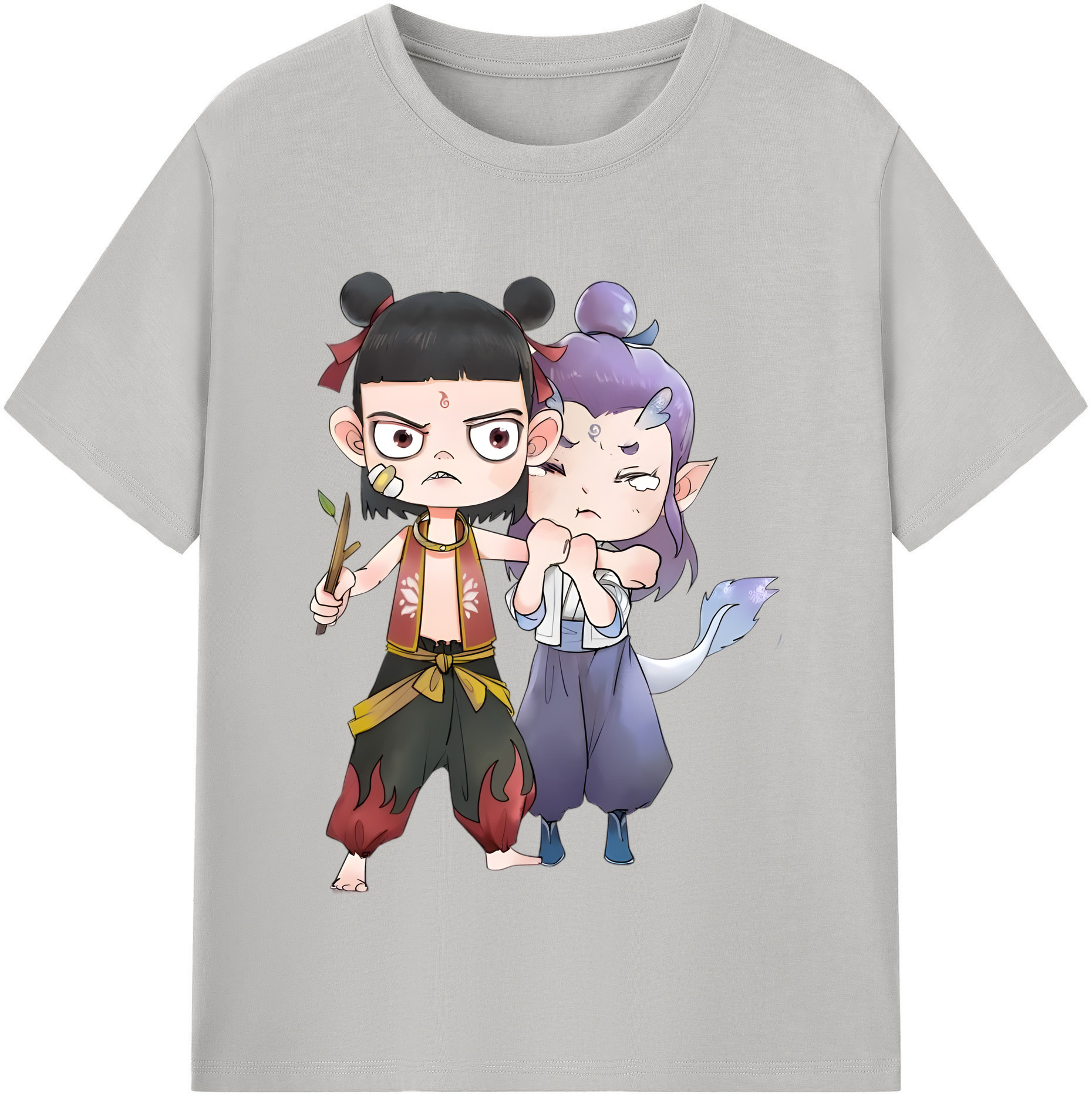 （画像用） Ne Zha 2 ナタ 魔童の大暴れ レディースカジュアルプリントTシャツ（綿100％）