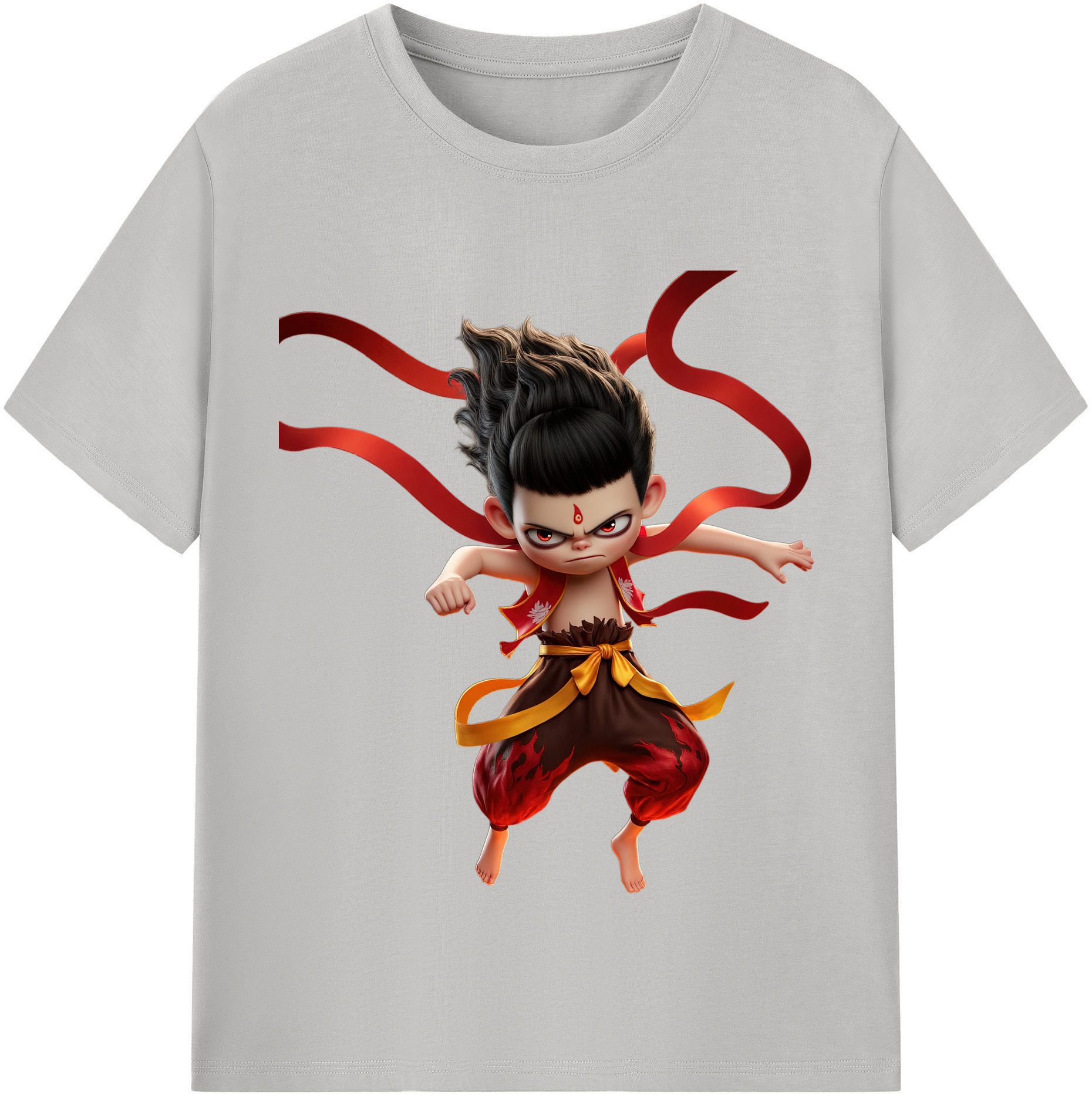 （画像用） Ne Zha 2 ナタ 魔童の大暴れ レディースカジュアルプリントTシャツ（綿100％）