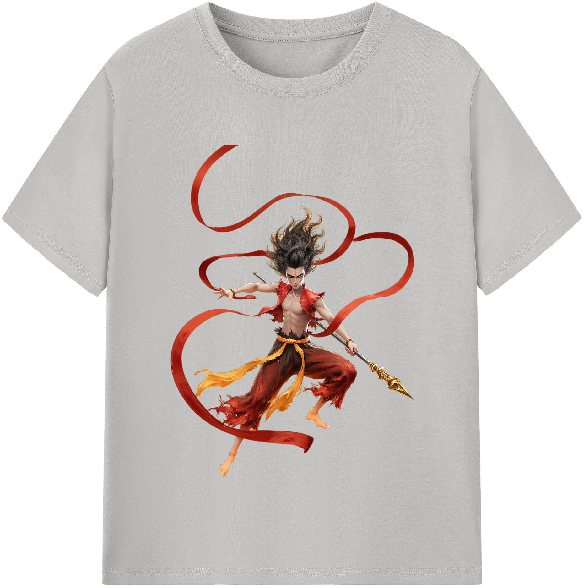 （画像用） Ne Zha 2 ナタ 魔童の大暴れ レディースカジュアルプリントTシャツ（綿100％）