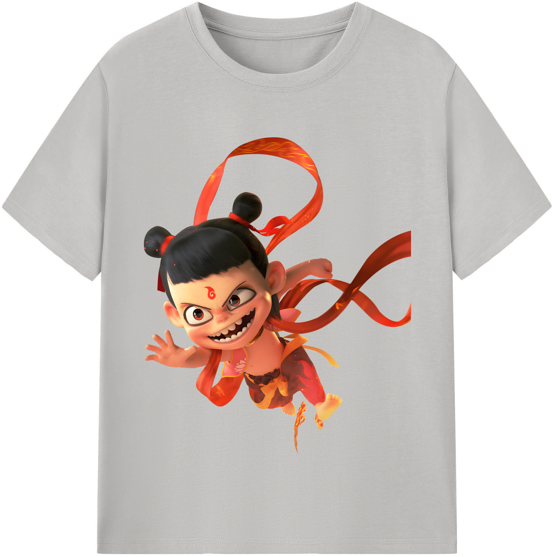 （画像用） Ne Zha 2 ナタ 魔童の大暴れ レディースカジュアルプリントTシャツ（綿100％）