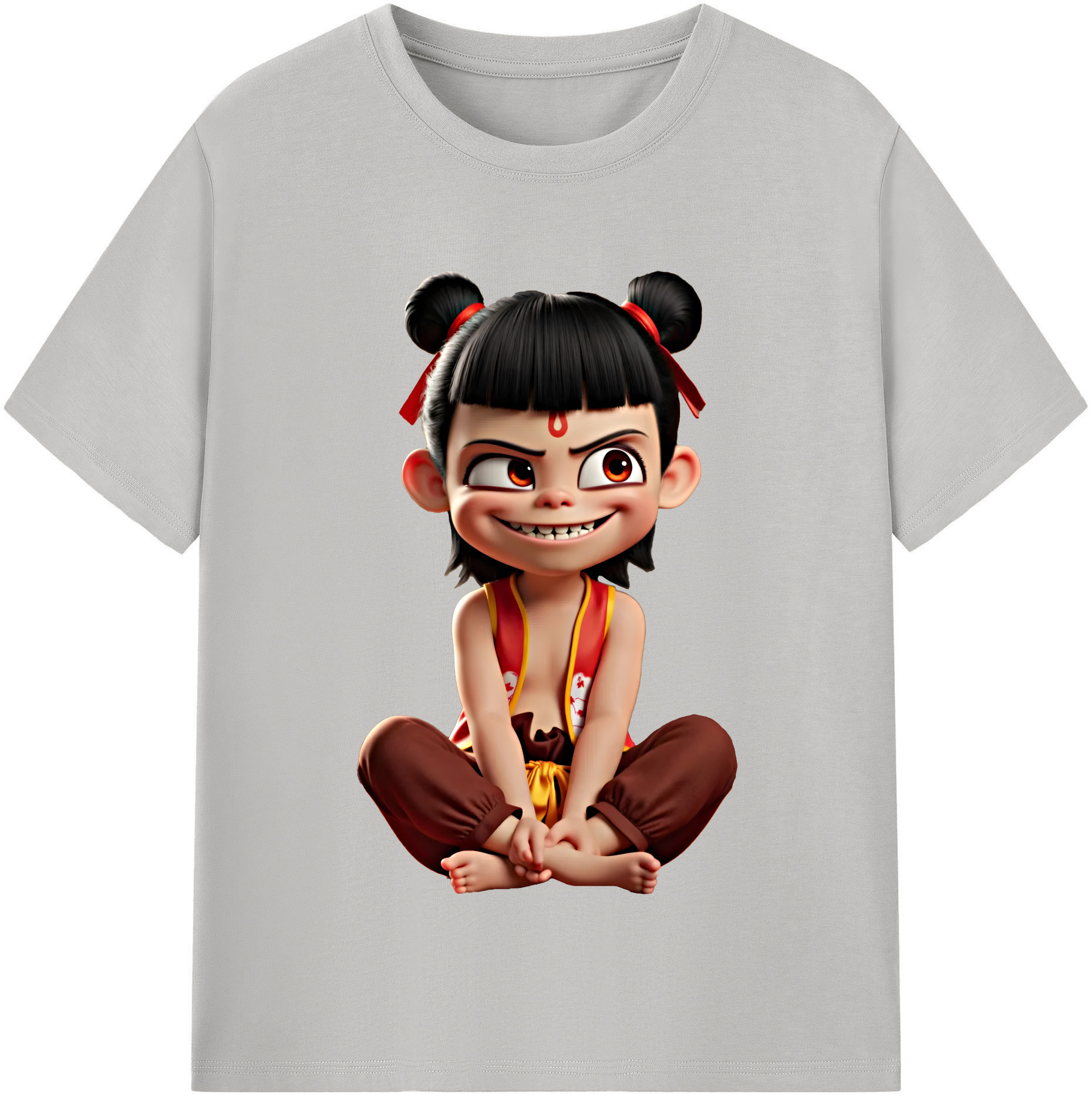（画像用） Ne Zha 2 ナタ 魔童の大暴れ レディースカジュアルプリントTシャツ（綿100％）