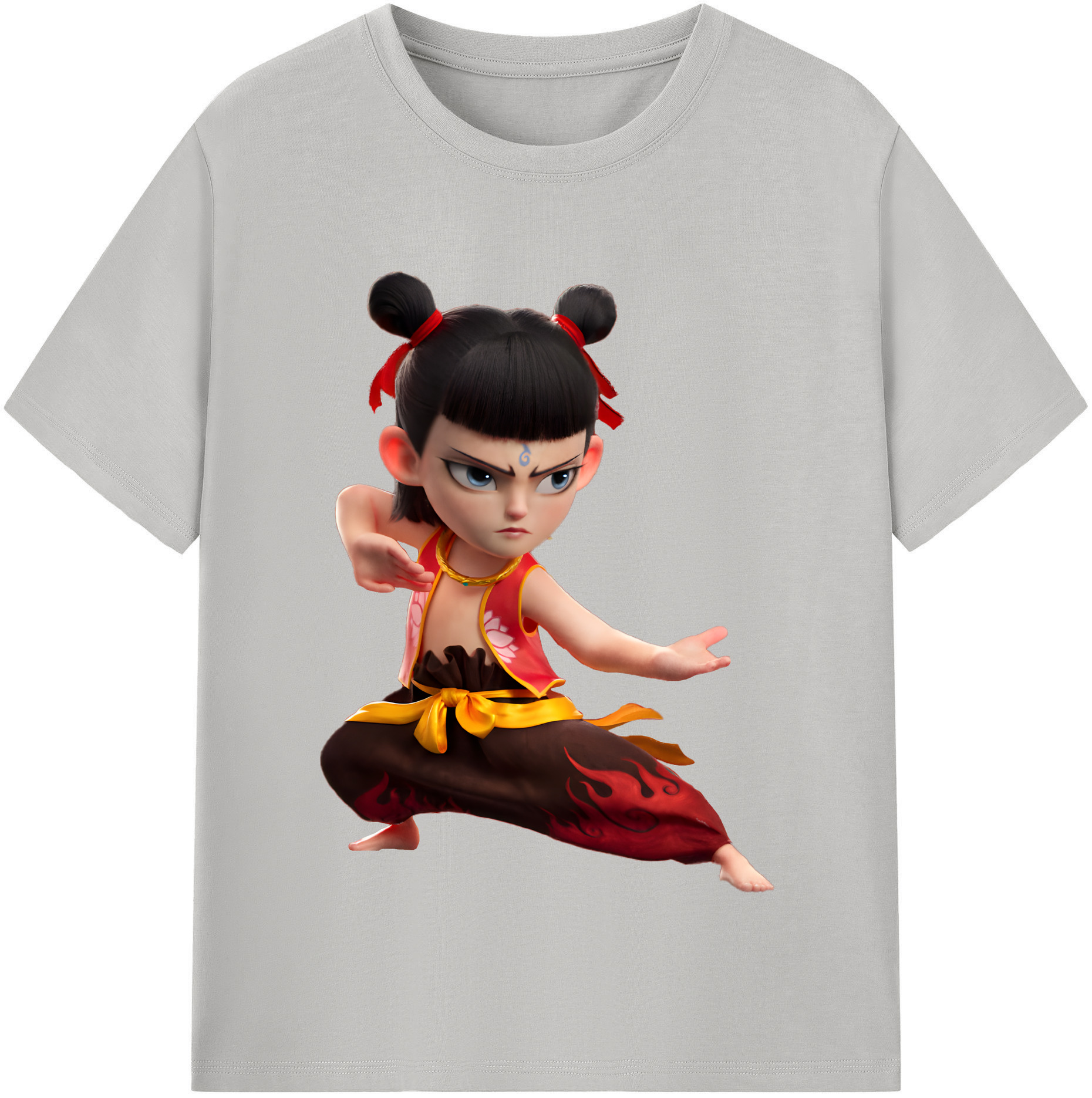（画像用） Ne Zha 2 ナタ 魔童の大暴れ レディースカジュアルプリントTシャツ（綿100％）
