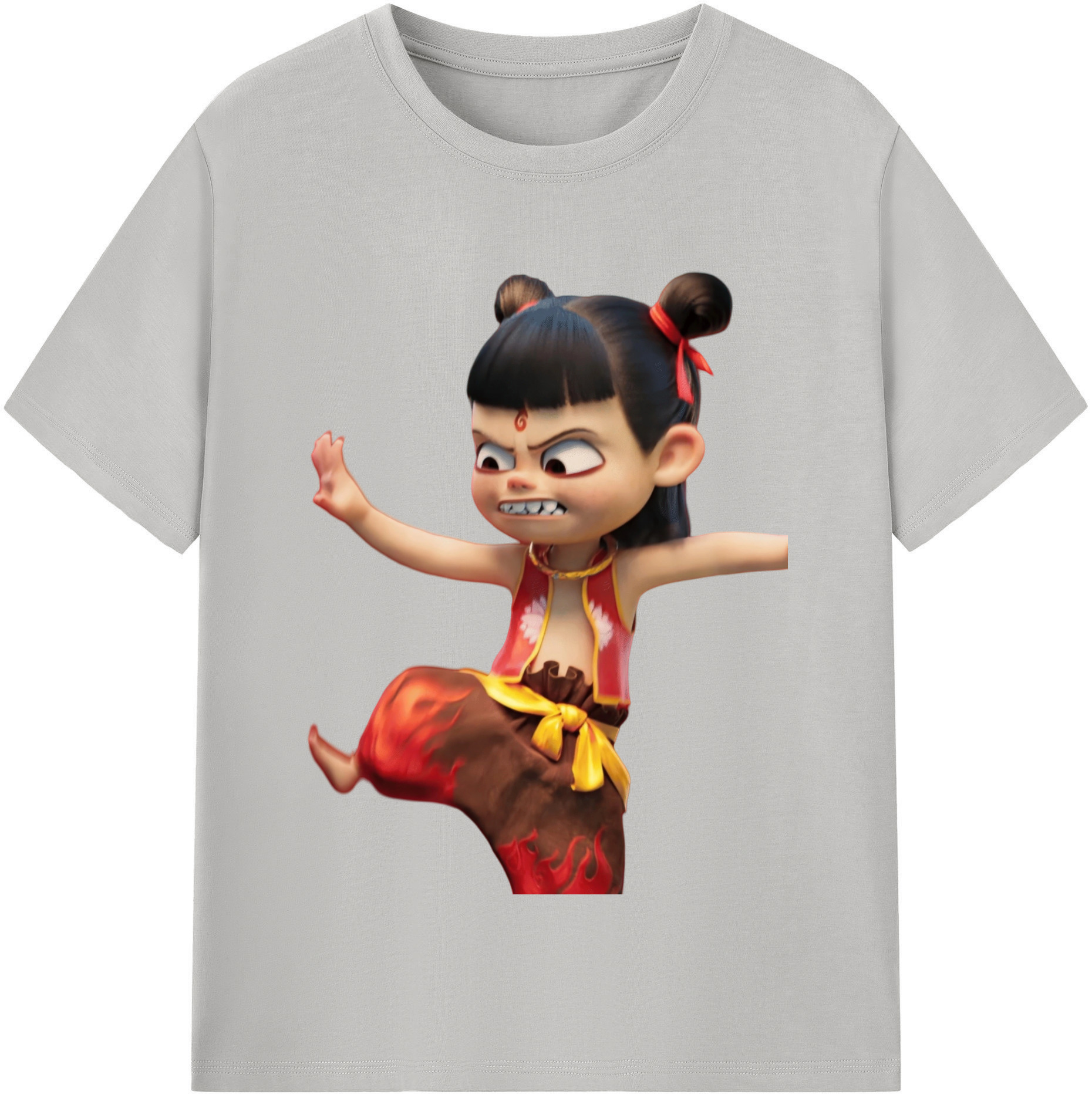 （画像用） Ne Zha 2 ナタ 魔童の大暴れ レディースカジュアルプリントTシャツ（綿100％）