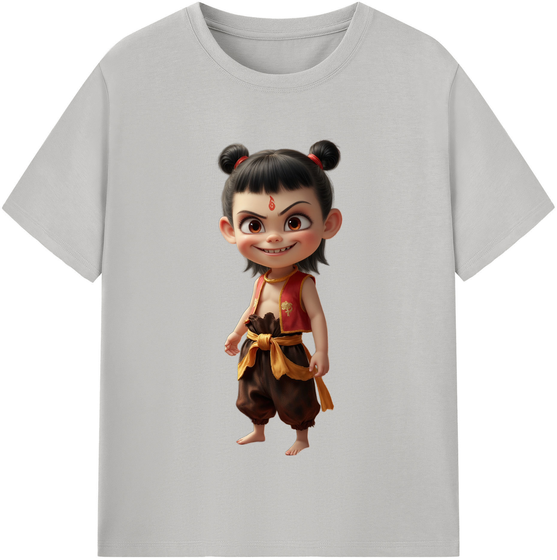 （画像用） Ne Zha 2 ナタ 魔童の大暴れ レディースカジュアルプリントTシャツ（綿100％）