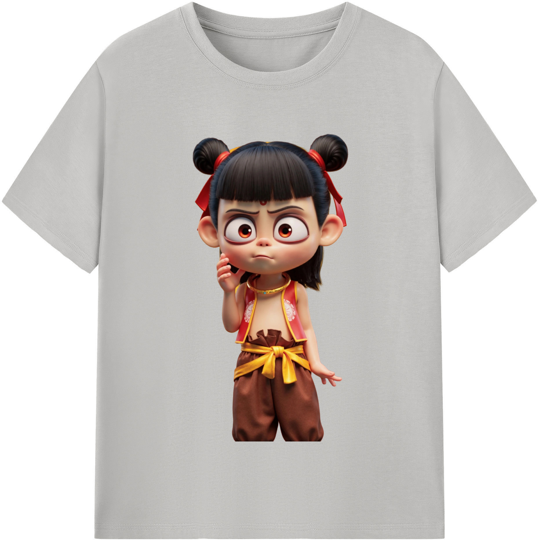 （画像用） Ne Zha 2 ナタ 魔童の大暴れ レディースカジュアルプリントTシャツ（綿100％）