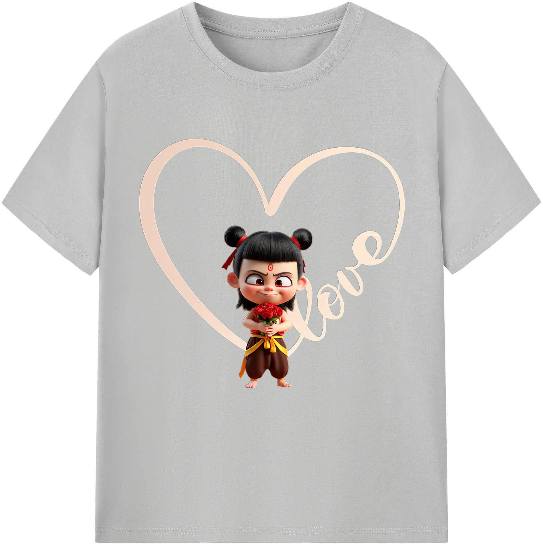 （画像用） Ne Zha 2 ナタ 魔童の大暴れ レディースカジュアルプリントTシャツ（綿100％）