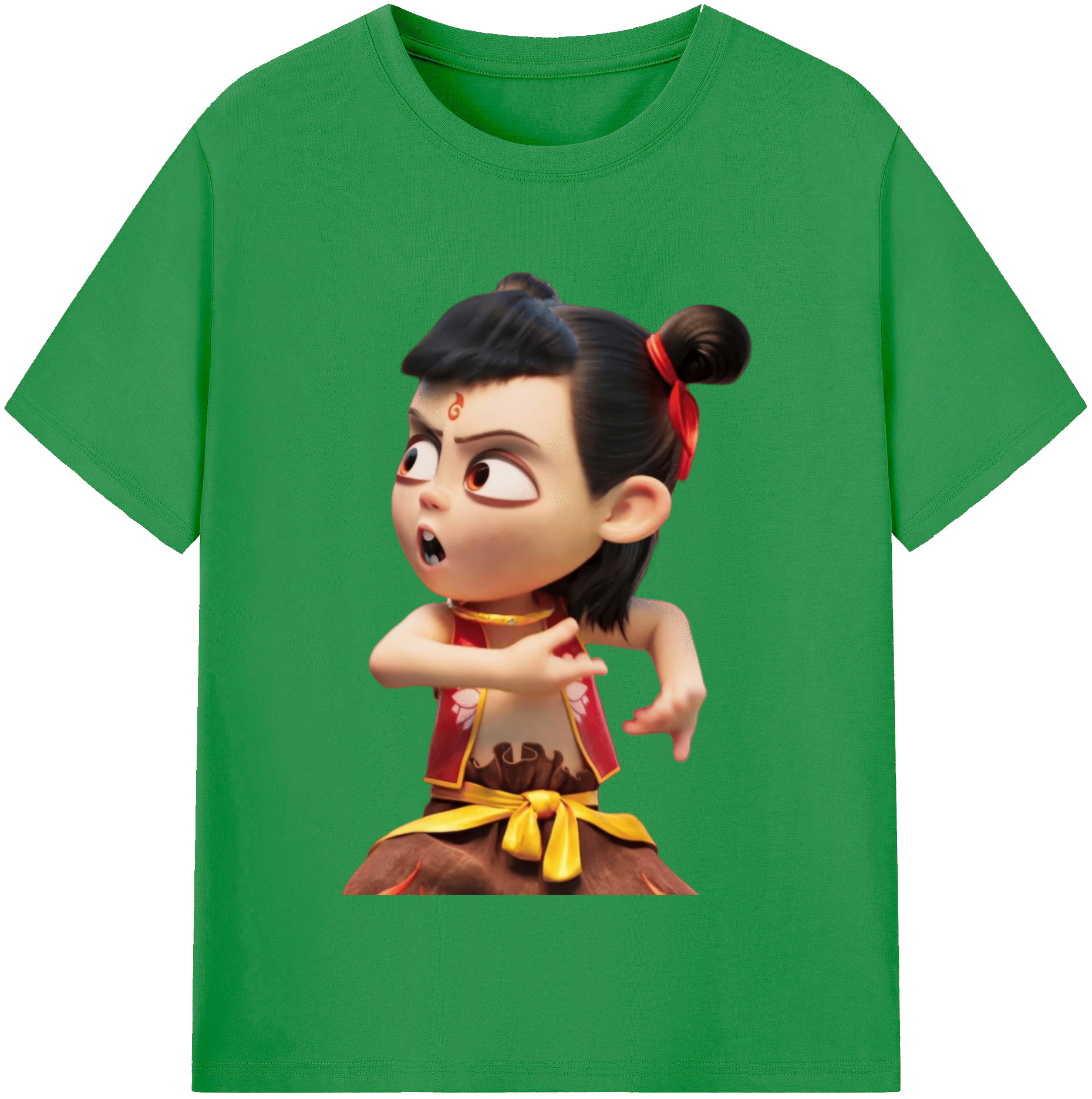 （画像用） Ne Zha 2 ナタ 魔童の大暴れ レディースカジュアルプリントTシャツ（綿100％）