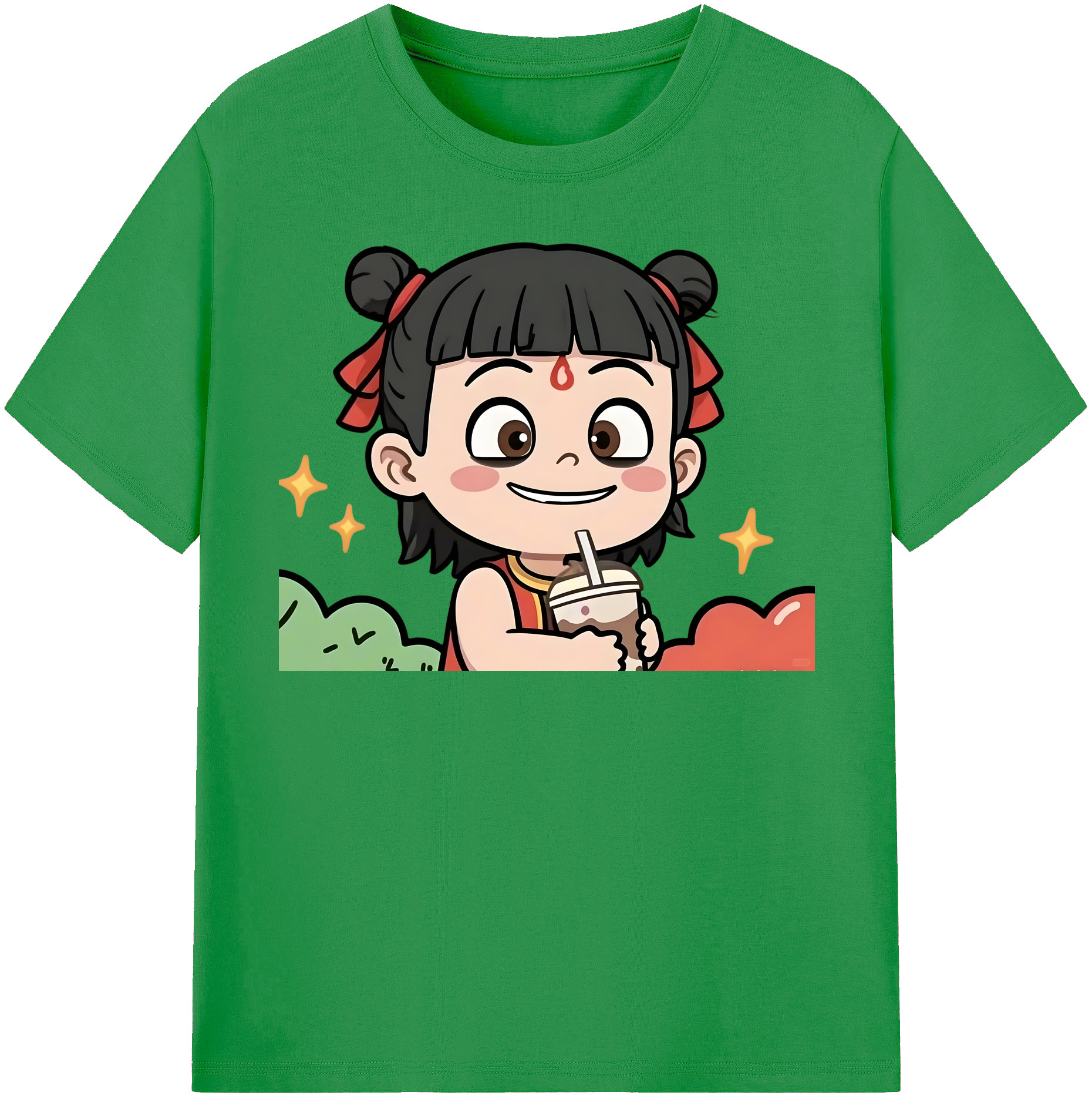 （画像用） Ne Zha 2 ナタ 魔童の大暴れ レディースカジュアルプリントTシャツ（綿100％）