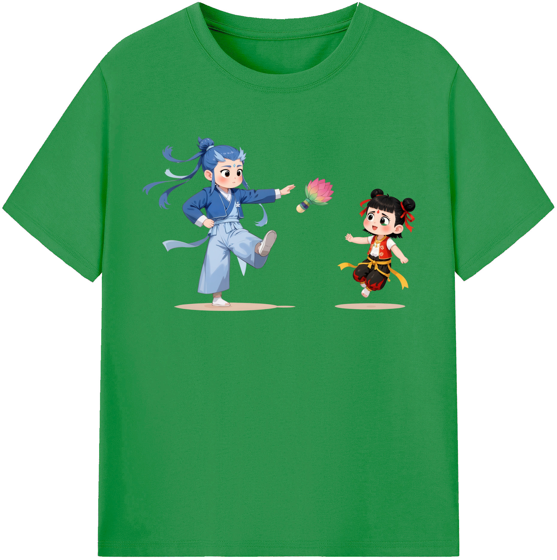 （画像用） Ne Zha 2 ナタ 魔童の大暴れ レディースカジュアルプリントTシャツ（綿100％）