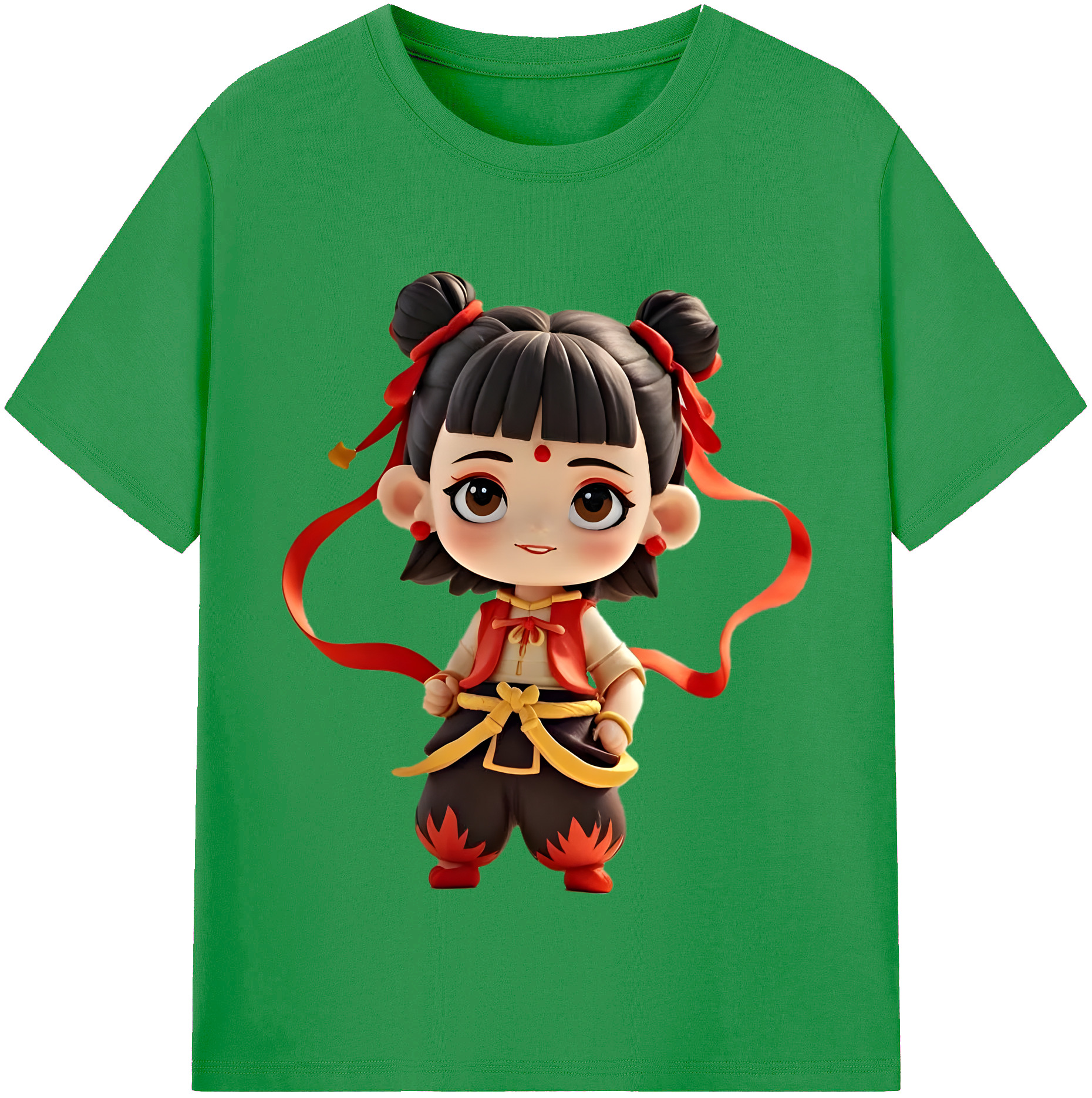 （画像用） Ne Zha 2 ナタ 魔童の大暴れ レディースカジュアルプリントTシャツ（綿100％）
