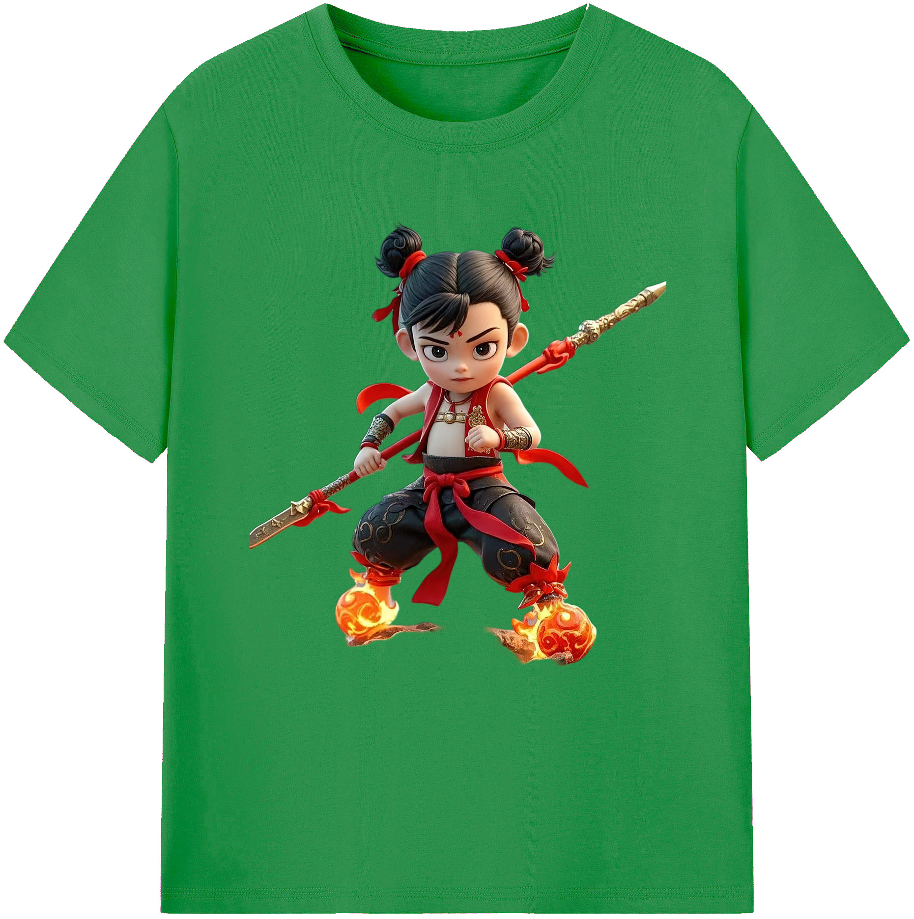 （画像用） Ne Zha 2 ナタ 魔童の大暴れ レディースカジュアルプリントTシャツ（綿100％）