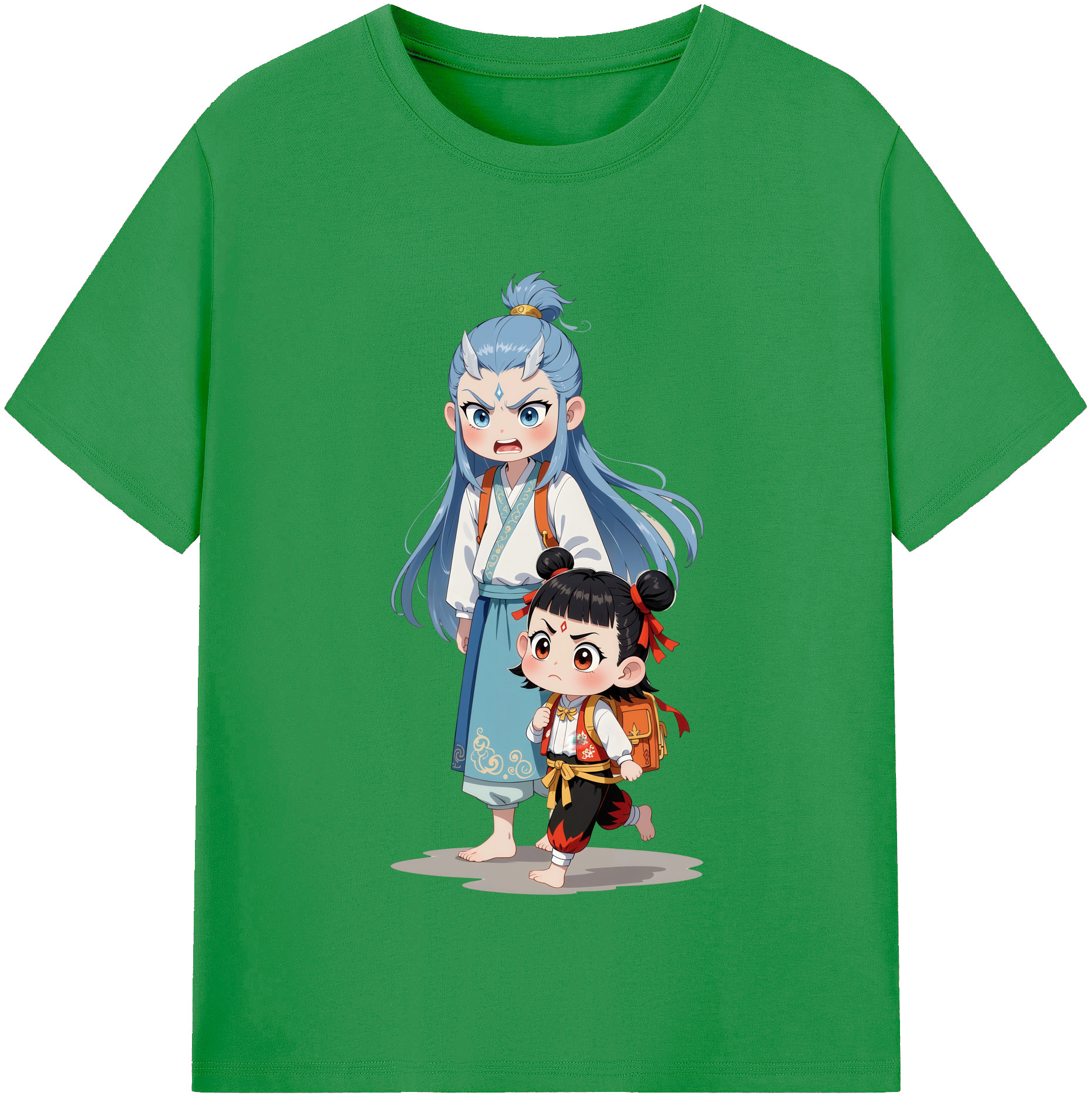（画像用） Ne Zha 2 ナタ 魔童の大暴れ レディースカジュアルプリントTシャツ（綿100％）