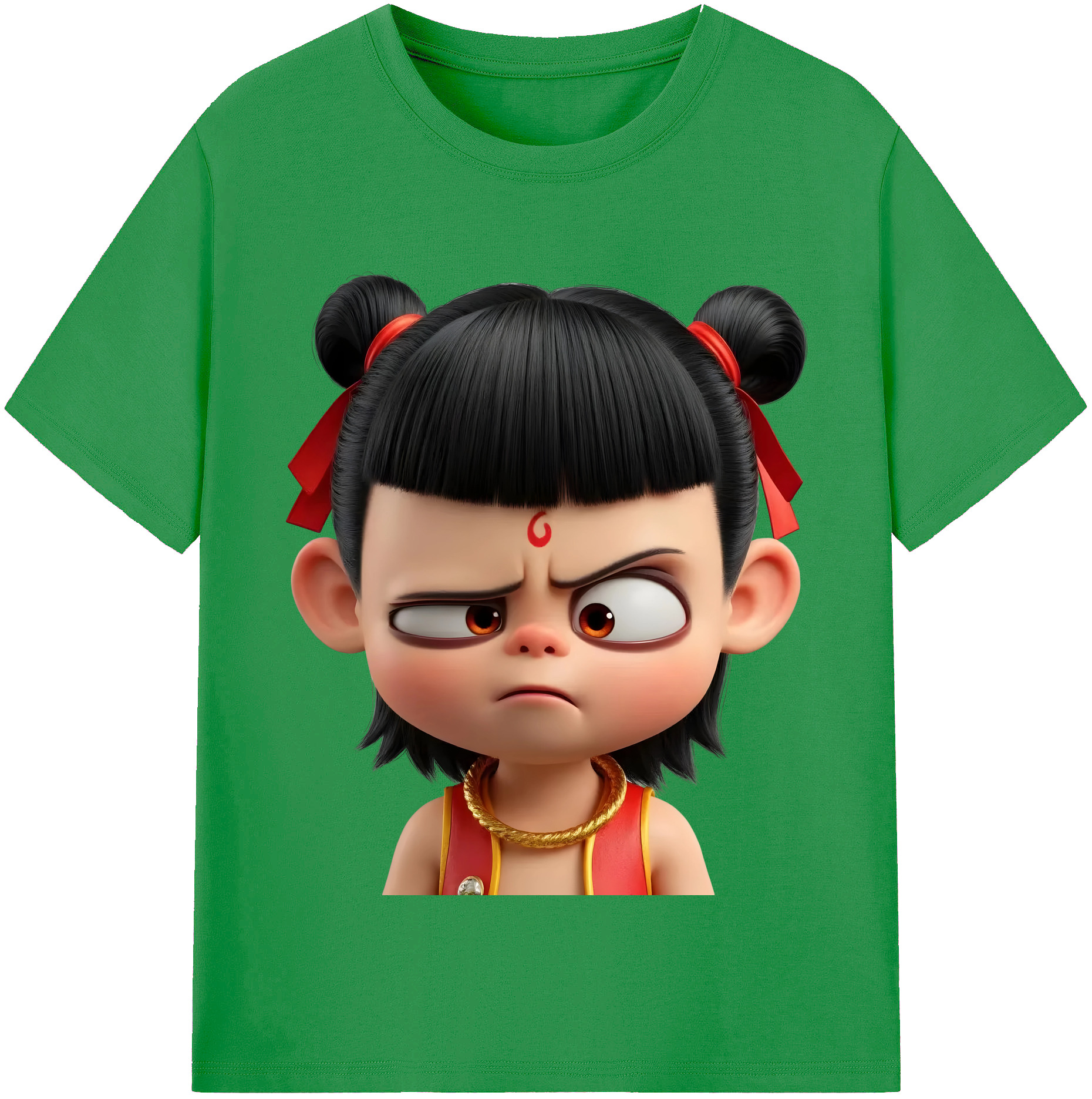 （画像用） Ne Zha 2 ナタ 魔童の大暴れ レディースカジュアルプリントTシャツ（綿100％）