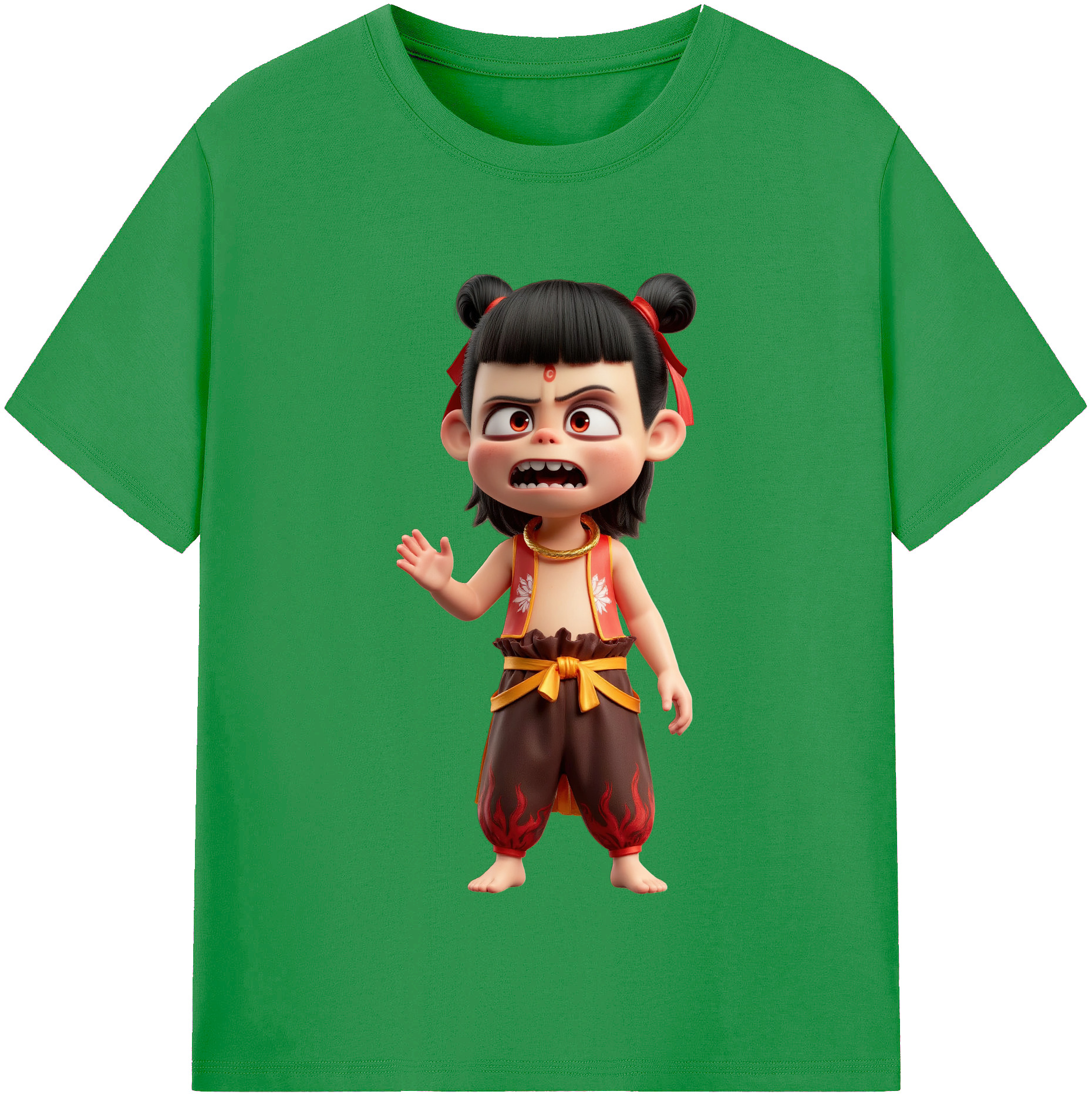 （画像用） Ne Zha 2 ナタ 魔童の大暴れ レディースカジュアルプリントTシャツ（綿100％）