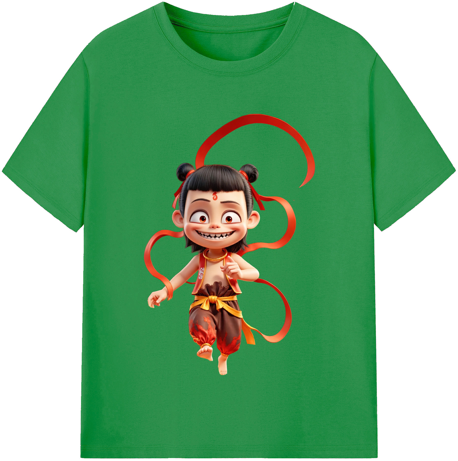 （画像用） Ne Zha 2 ナタ 魔童の大暴れ レディースカジュアルプリントTシャツ（綿100％）