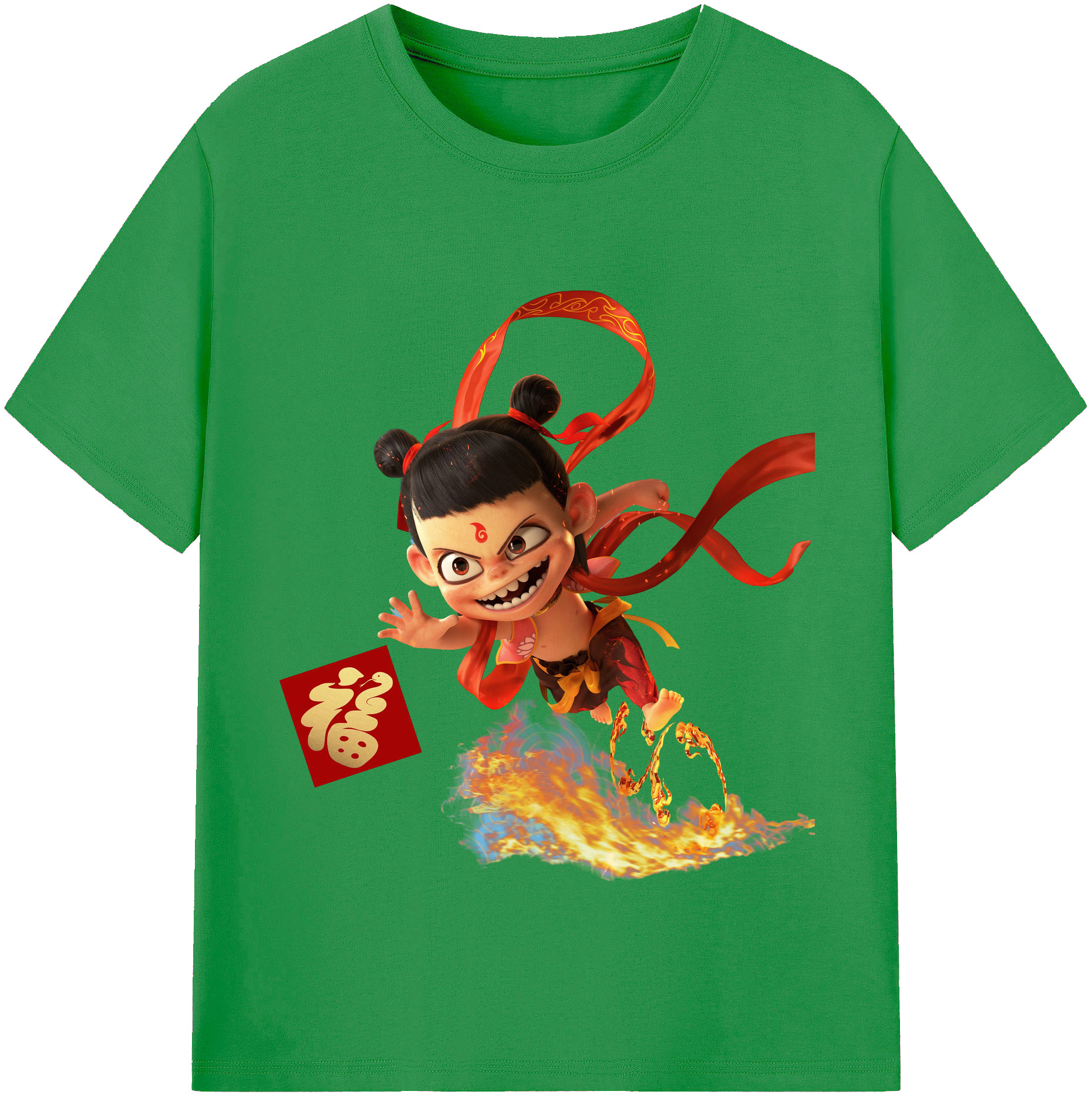 （画像用） Ne Zha 2 ナタ 魔童の大暴れ レディースカジュアルプリントTシャツ（綿100％）
