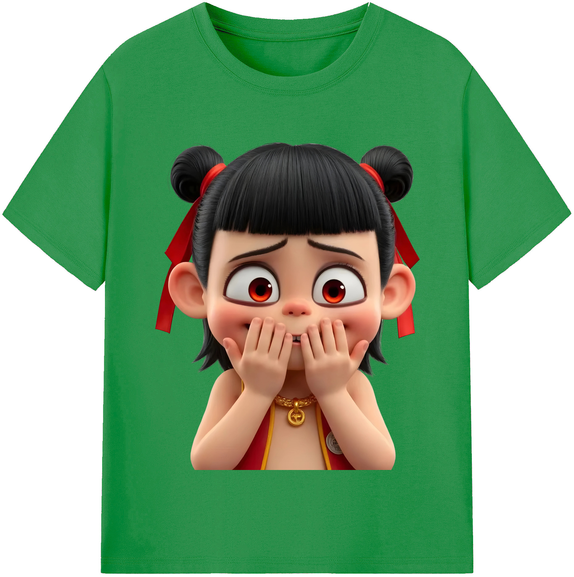 （画像用） Ne Zha 2 ナタ 魔童の大暴れ レディースカジュアルプリントTシャツ（綿100％）